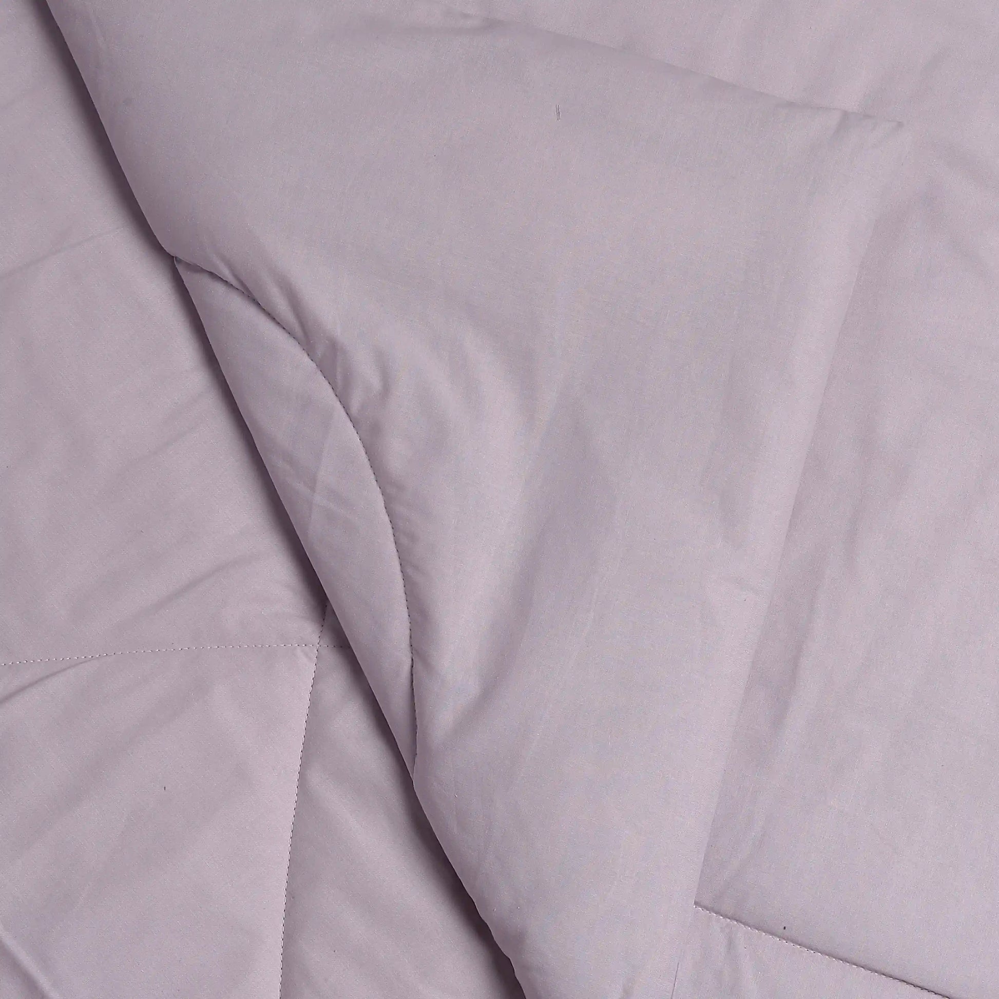 Paleto | Everyday Hues Cotton Solid Dyed 120GSM Comforter-Grey Lavender Grey Lavender / Double
