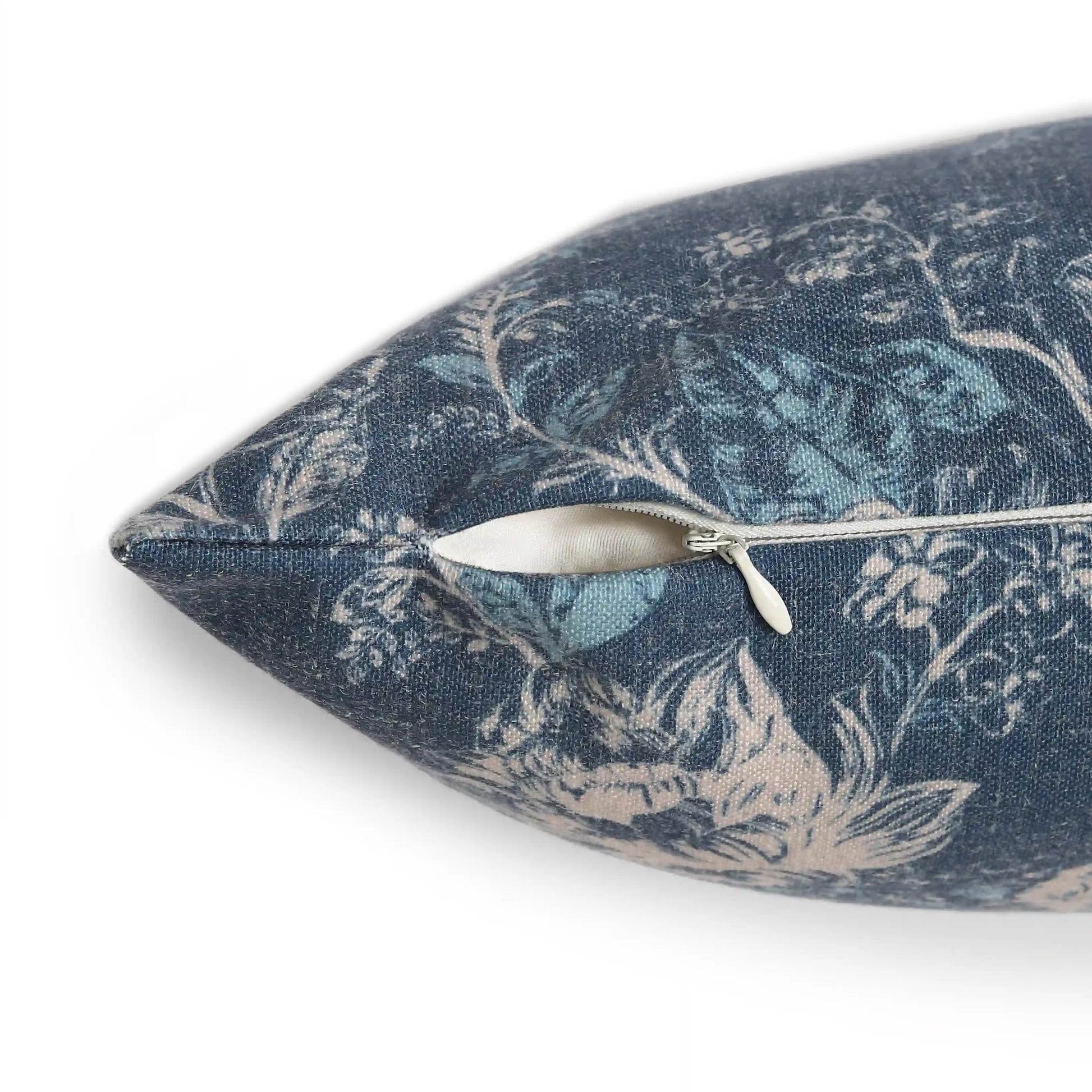 Vissencia Printed Cushion Cover | Blossoms Dark Blue / Cushion Cover (51cm x 51cm)