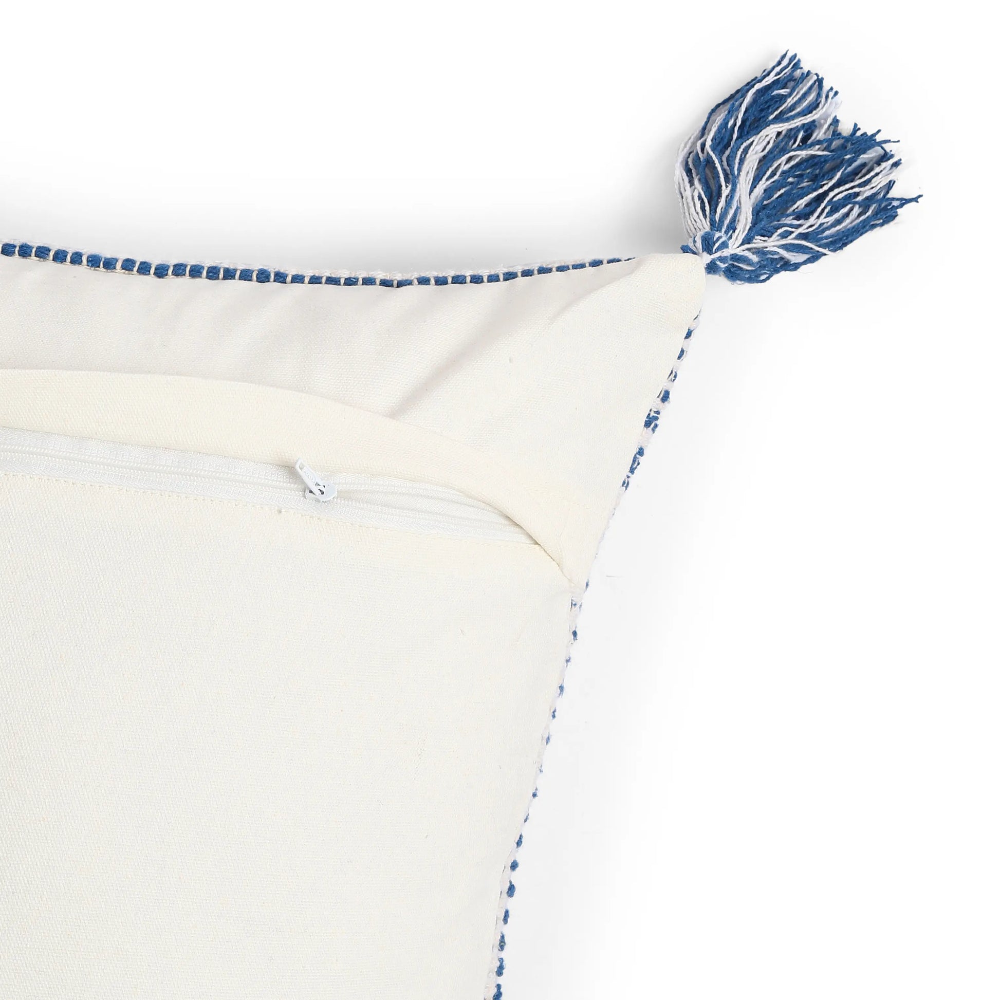 Vissencia 100% Cotton Woven Cushion Cover | Summer Breeze Sky Breeze / Cushion Cover (41cm x 41cm)