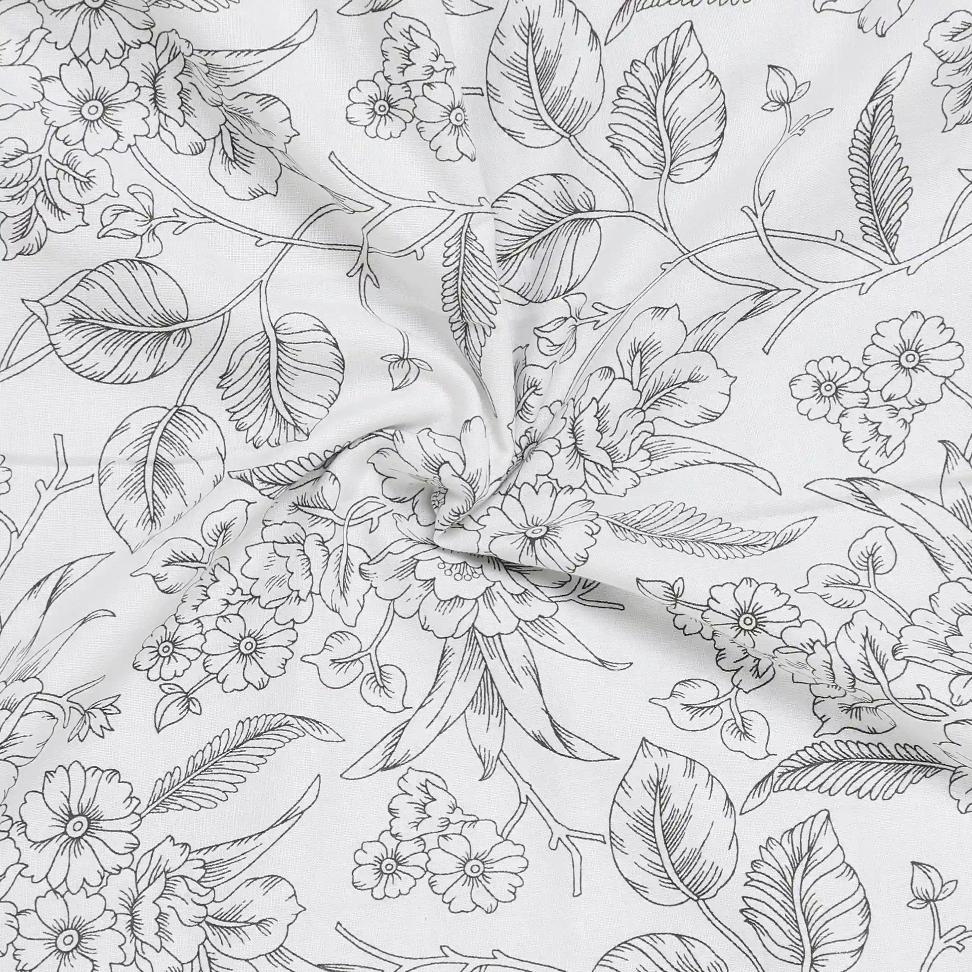 Mishella Printed Charcoal Bloom Dohar Charcoal Bloom / Double