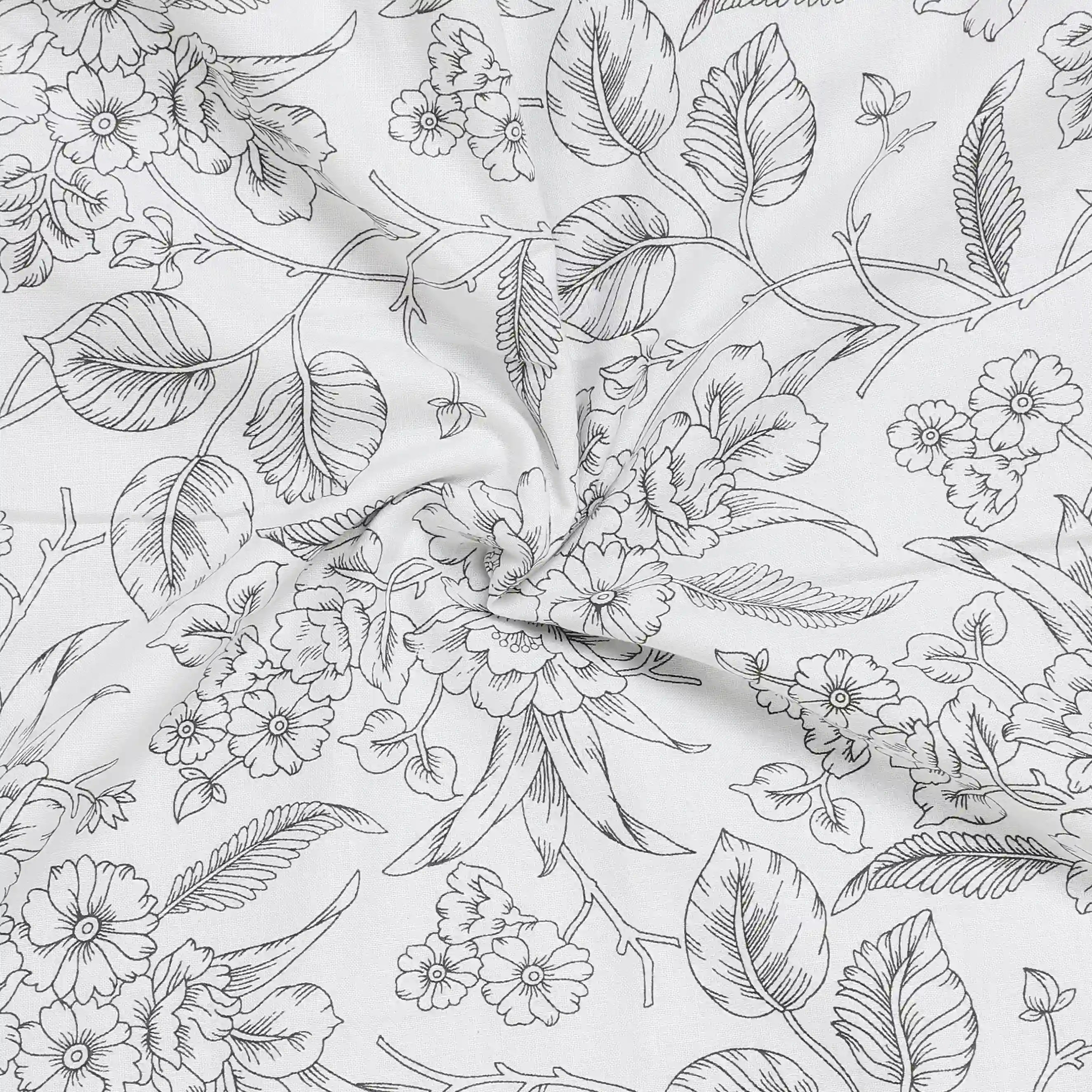 Mishella Printed Charcoal Bloom Dohar Charcoal Bloom / Double