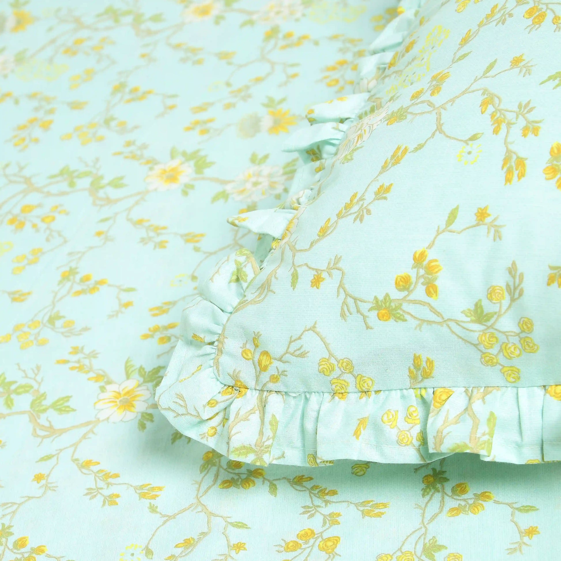 Bloomshire Luxe 100% Cotton Bedsheet Set Light Blue / Double