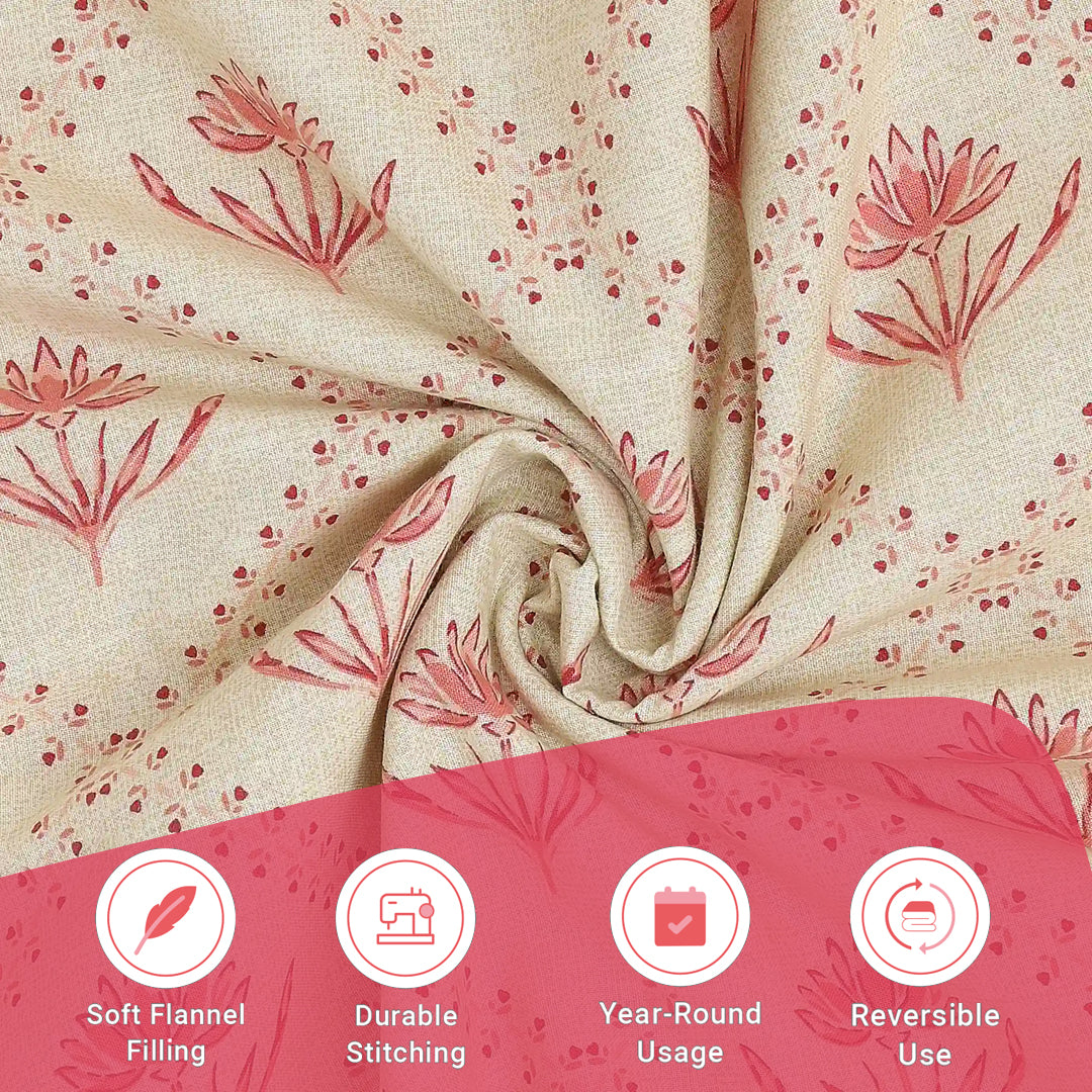 Chippa Lane | Contemporary Indian Print Design Reversible Dohar with Super Soft Flannel Layering-Red