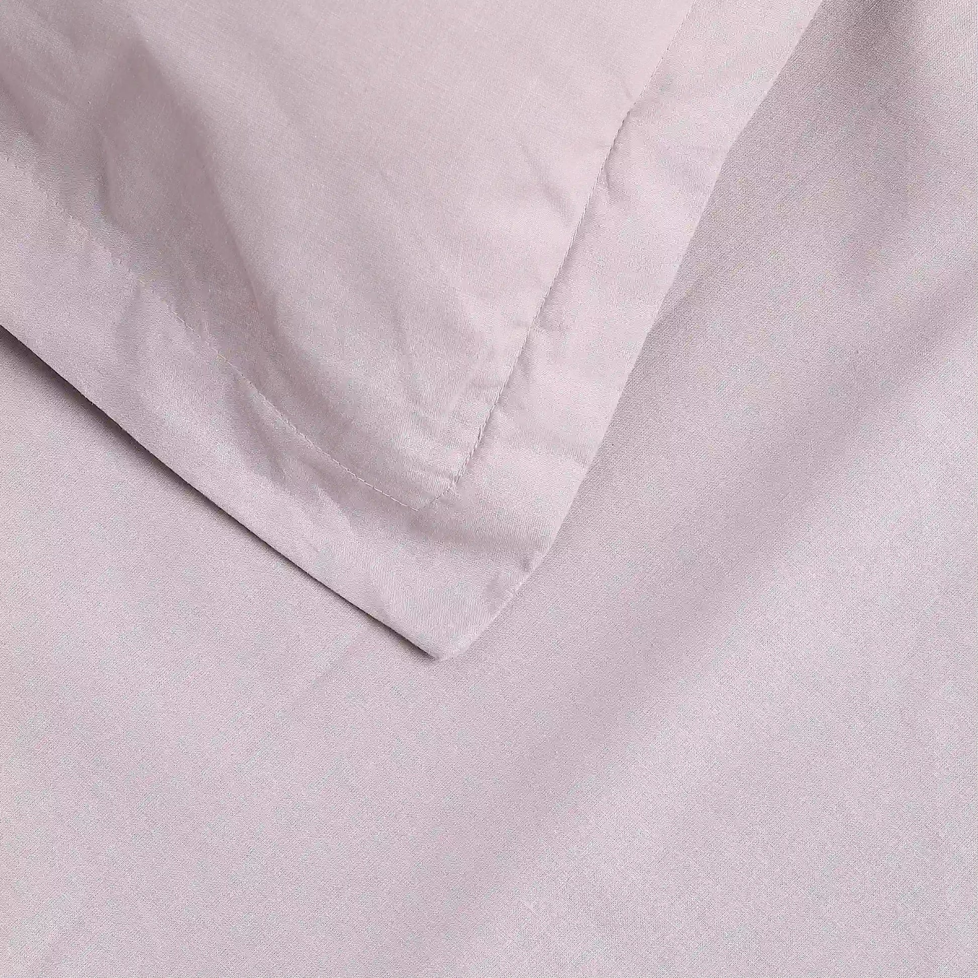 Paleto | Everyday Hues Solid Dyed Cotton Bedsheet Set-Grey Lavender Grey Lavender / Double