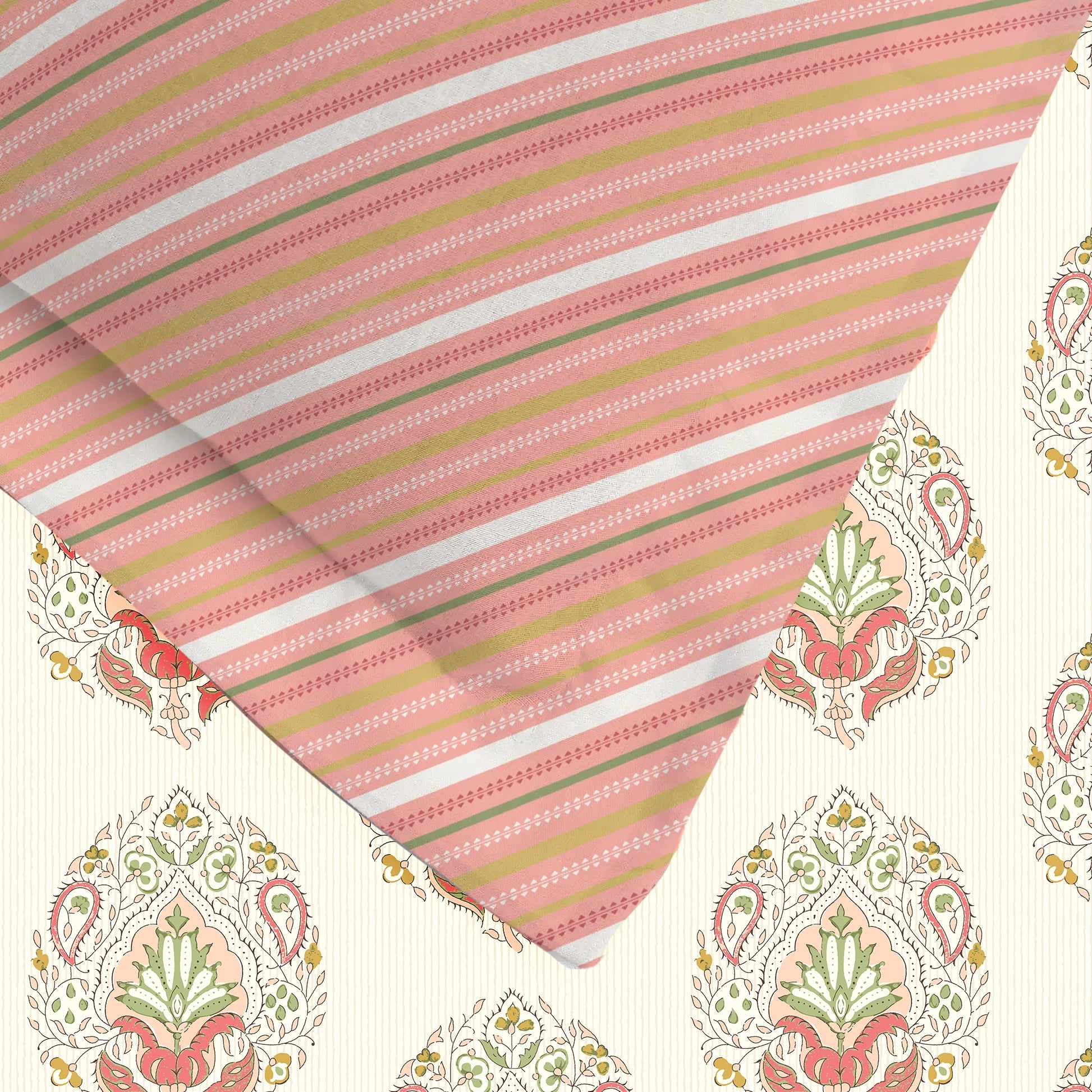 Udyan Tales | Contemporary Indian Printed Cotton Bedsheet Set - Soft Coral Soft Coral / King