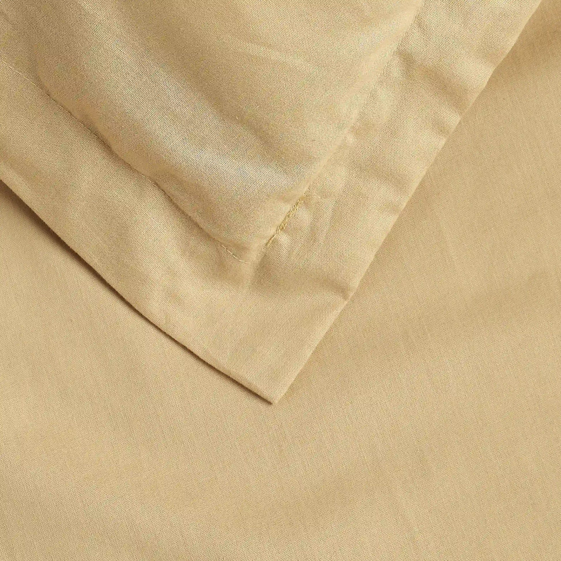 Paleto | Everyday Hues Solid Dyed Cotton Bedsheet Set-Beige Beige / Super King
