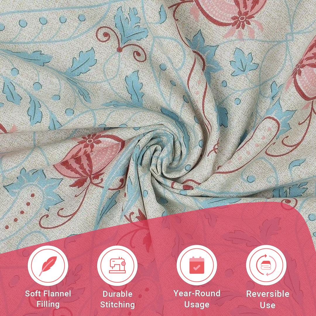 Chippa Lane | Contemporary Indian Print Design Reversible Dohar with Super Soft Flannel Layering-Light Blue