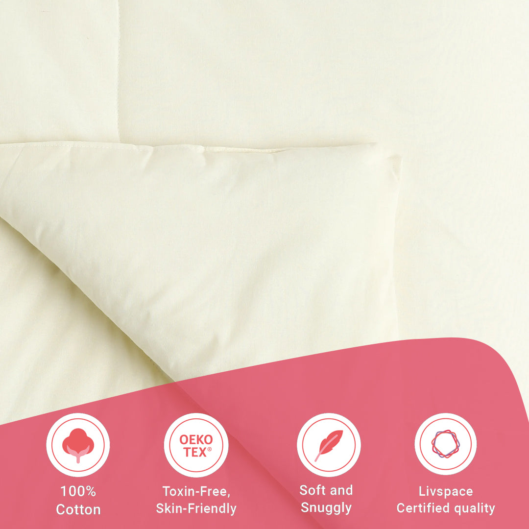 Paleto | Everyday Hues Cotton Solid Dyed 120GSM Comforter-Ivory