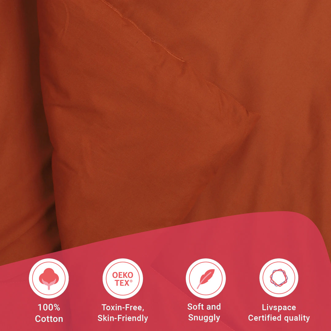 Paleto | Everyday Hues Cotton Solid Dyed 120GSM Comforter-Rust