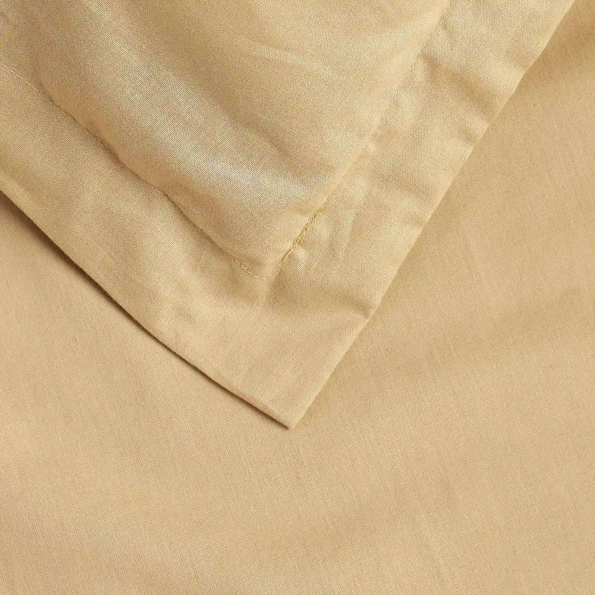 Paleto | Everyday Hues Solid Dyed Cotton Bedsheet Set-Beige Beige / Single