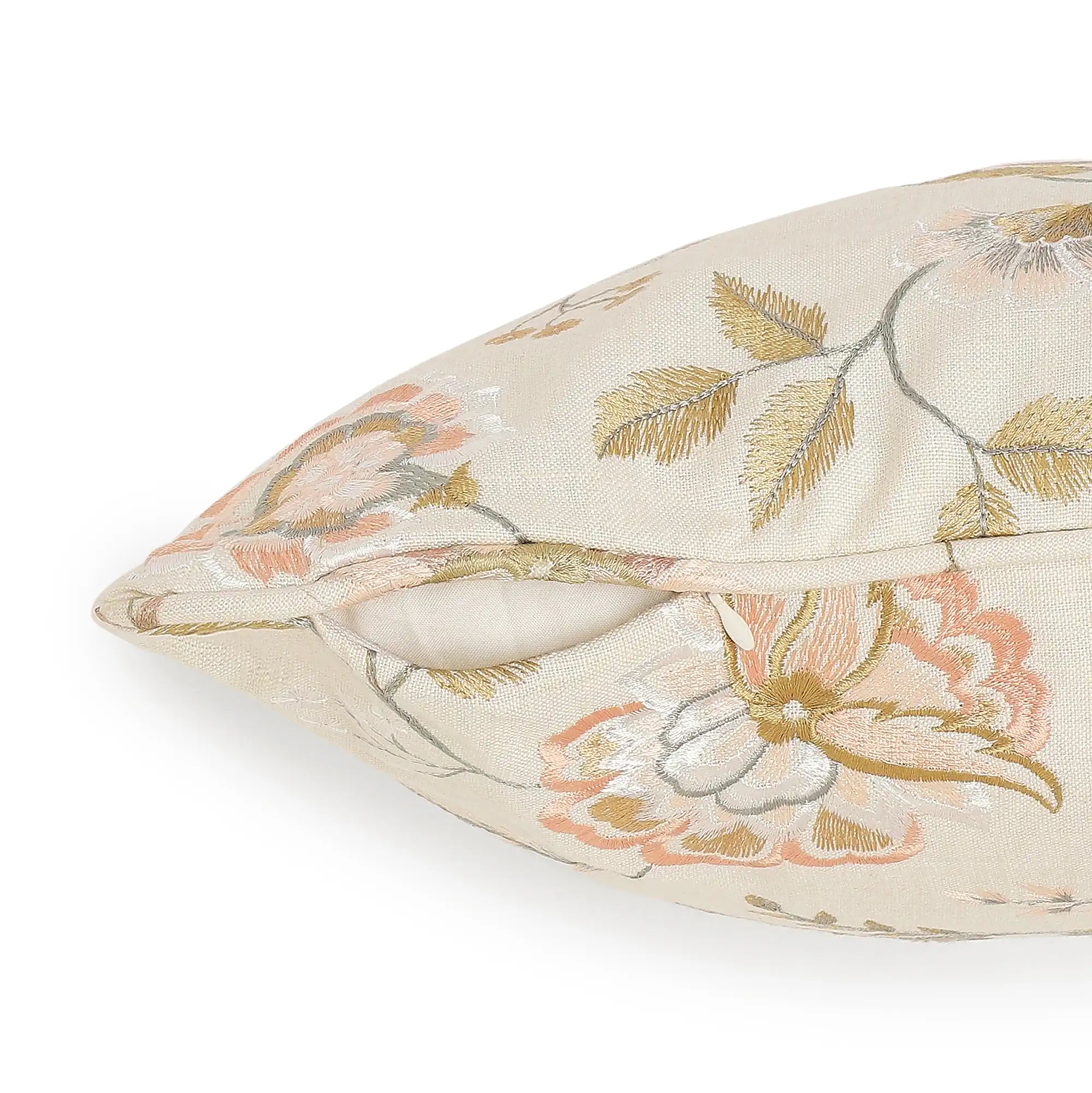Estrella Embroiderd Cushion Cover | Garden Muse Light Peach / Cushion Cover (51cm x 51cm)