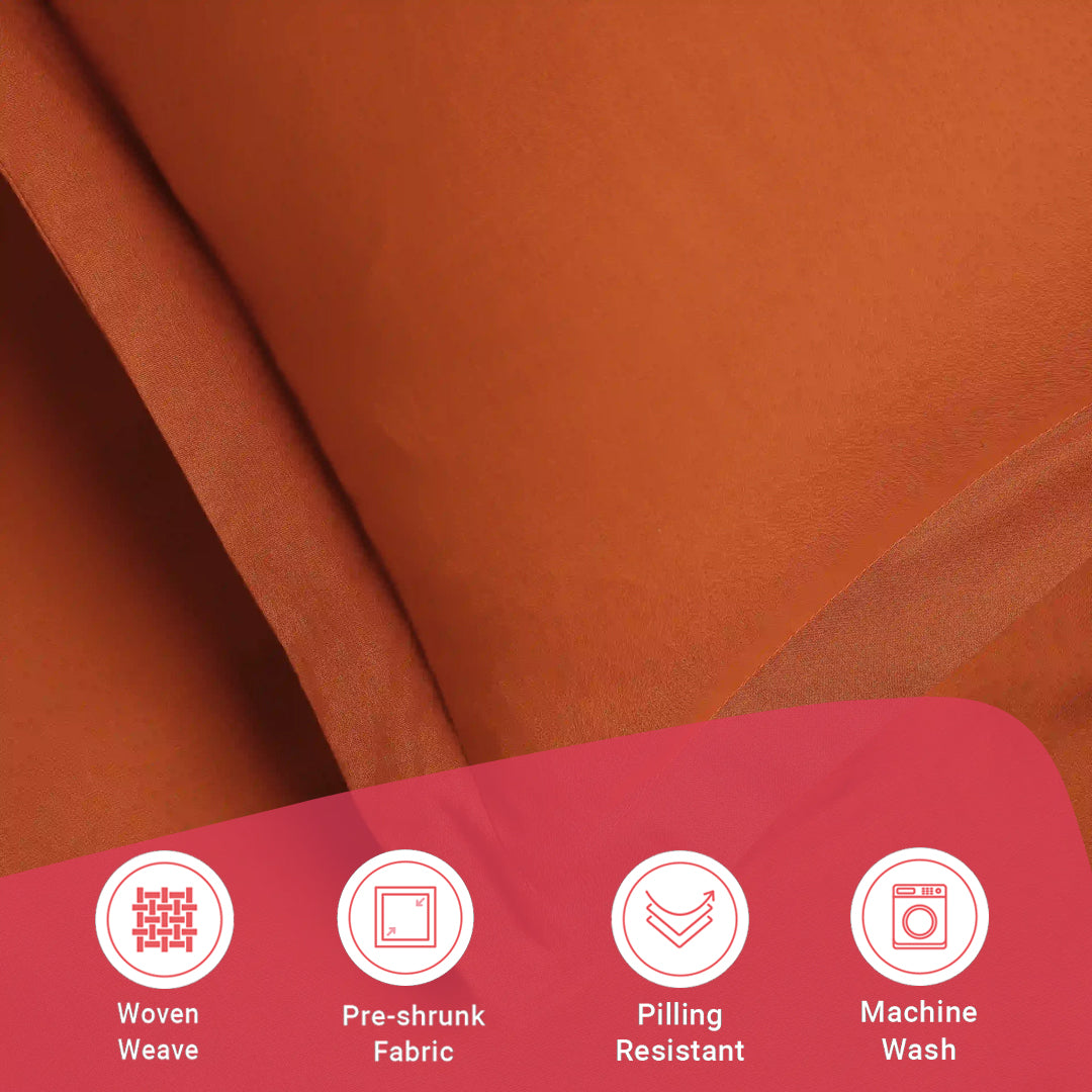 Paleto | Everyday Hues Solid Dyed Cotton Bedsheet Set-Rust