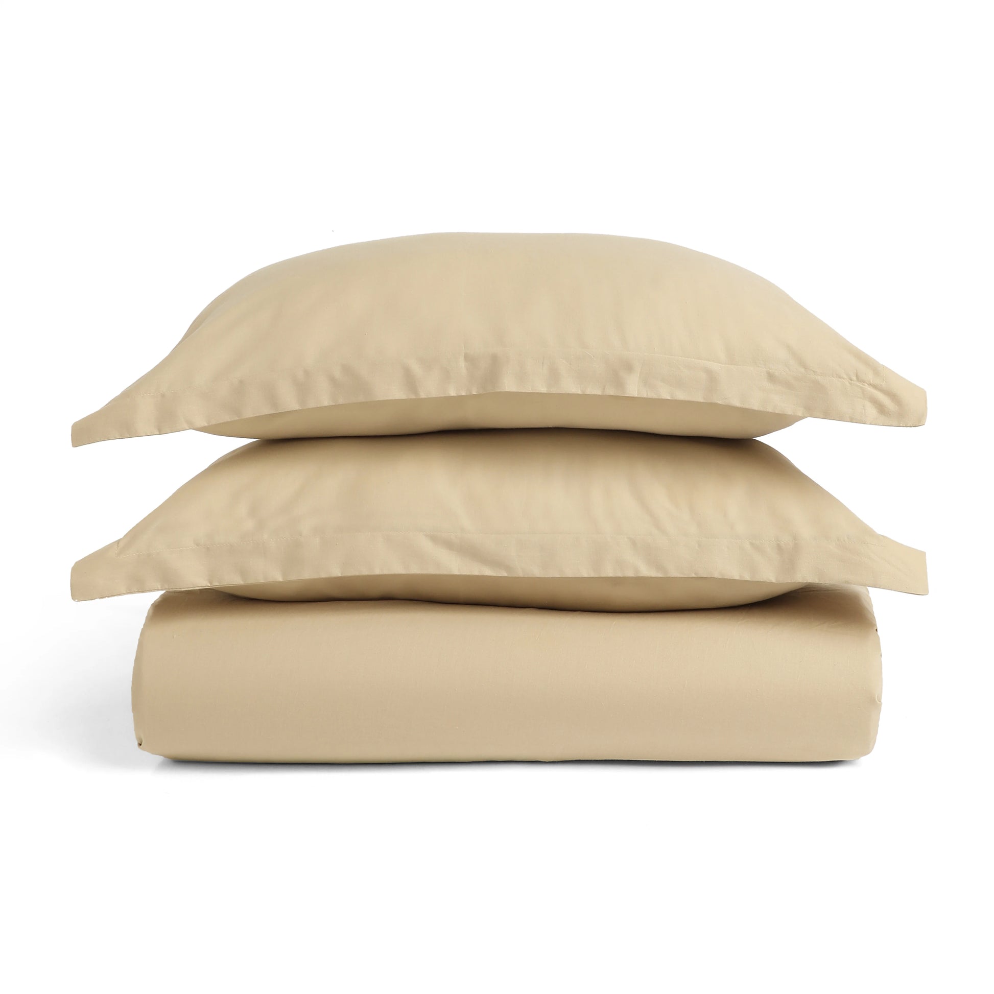 Paleto | Everyday Hues Solid Dyed Cotton Fitted Sheet Set-Beige Beige / Queen
