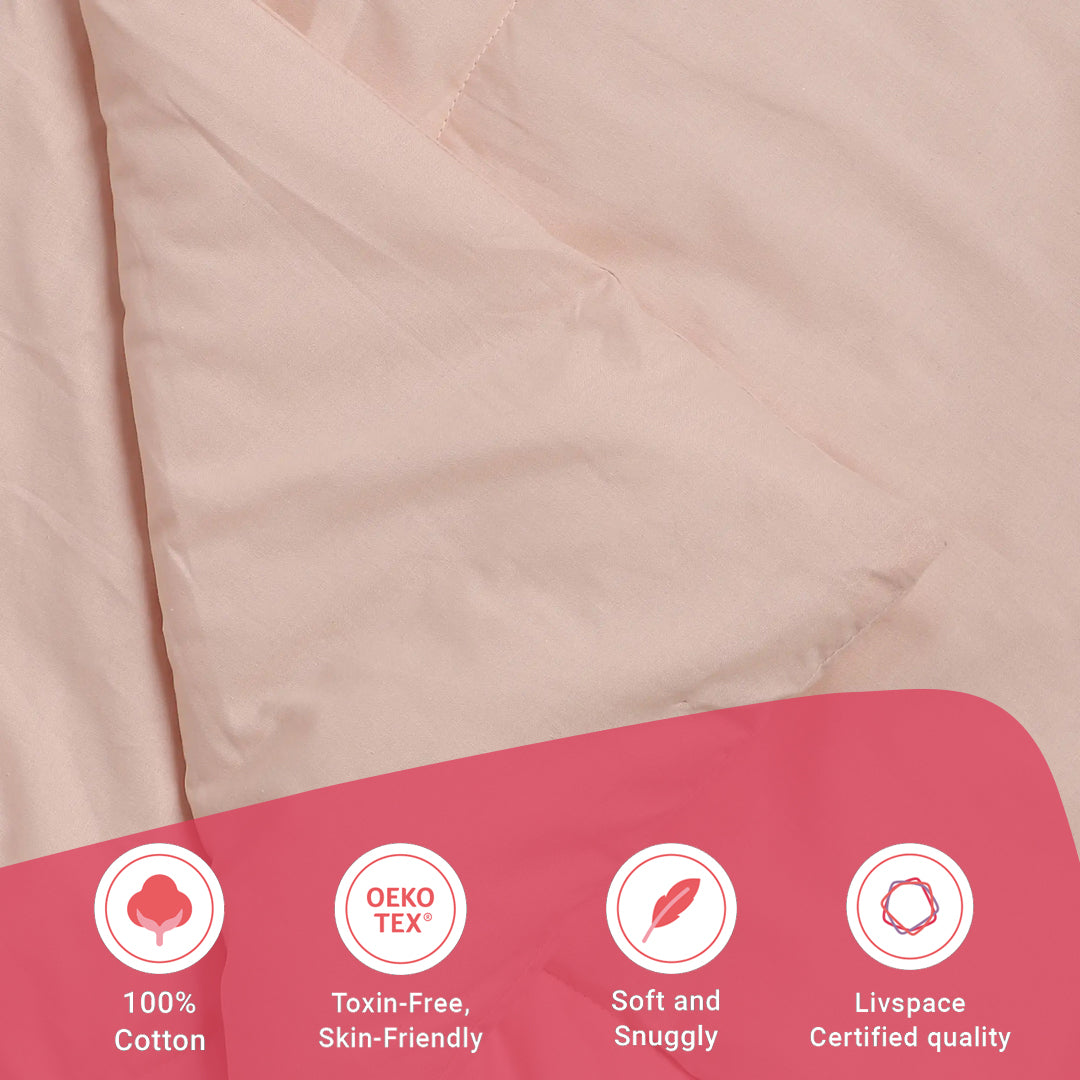 Paleto | Everyday Hues Cotton Solid Dyed 240GSM Comforter for Extra Warmth-Veiled Rose