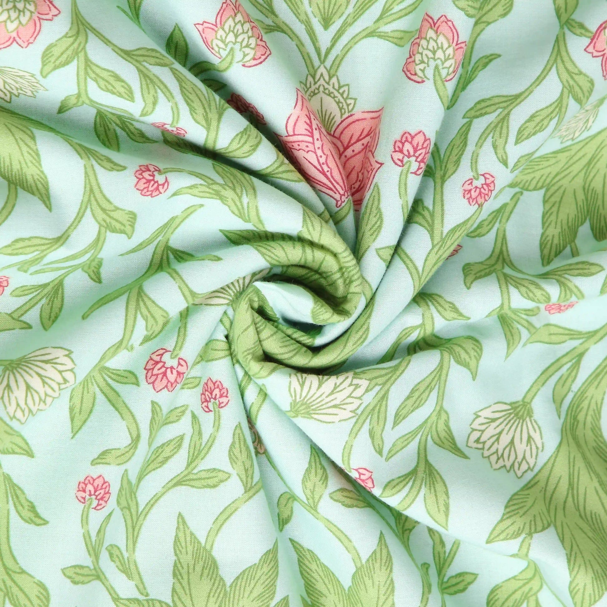 Chippa Lane | Contemporary Indian Print Design Reversible Dohar with Super Soft Flannel Layering-Sage Mint Sage Mint / Double