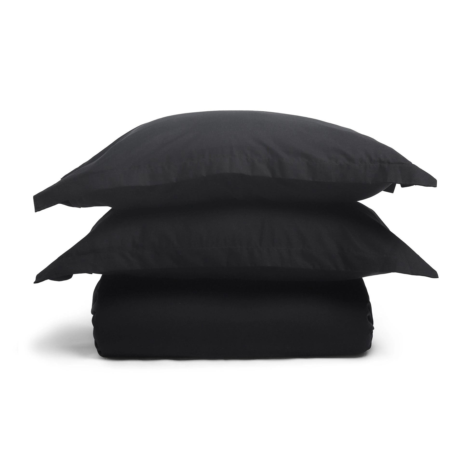 Paleto | Everyday Hues Solid Dyed Cotton Fitted Sheet Set-Black Black / King