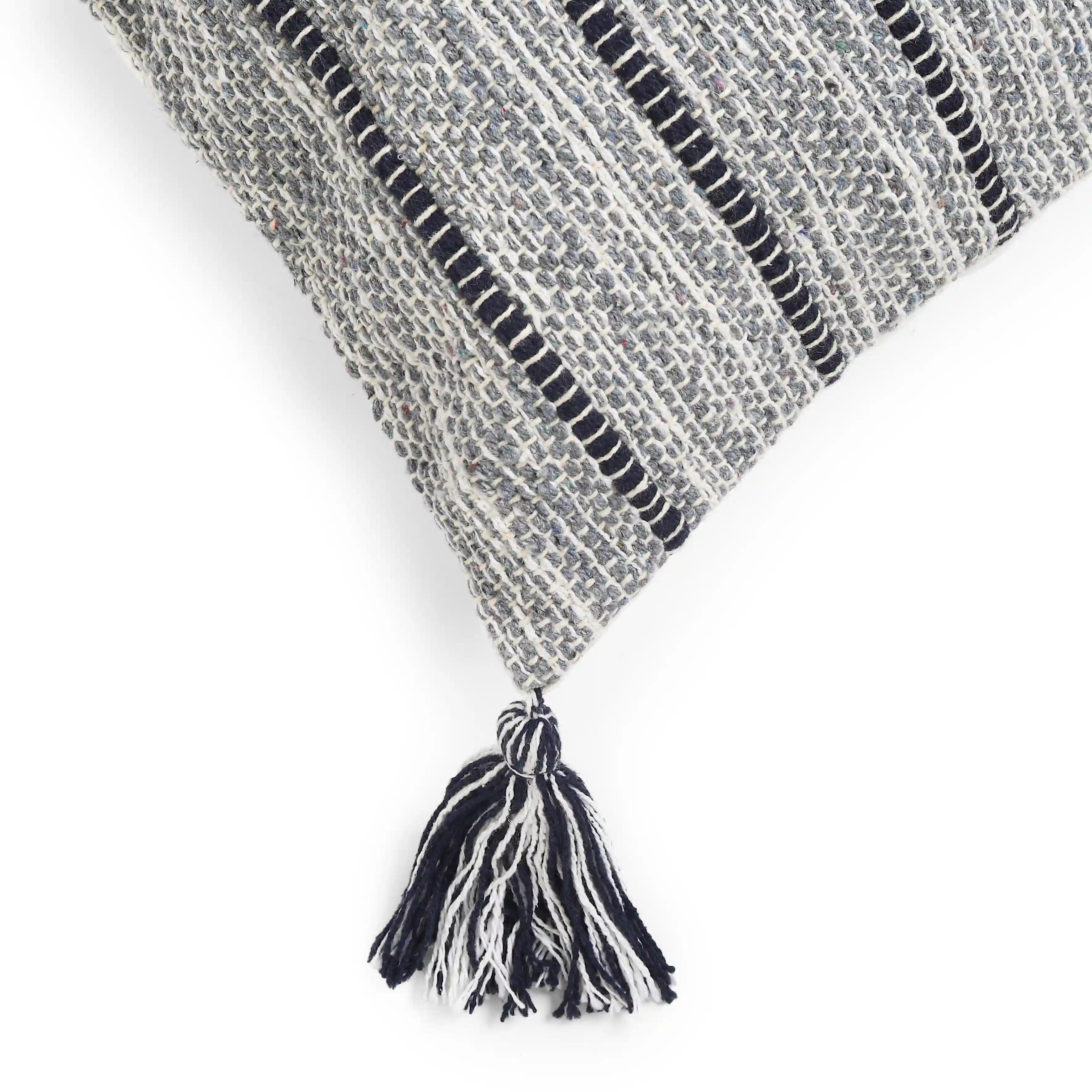 Vissencia 100% Cotton Woven Cushion Cover | Summer Breeze Stormy Slate / Cushion Cover (41cm x 41cm)