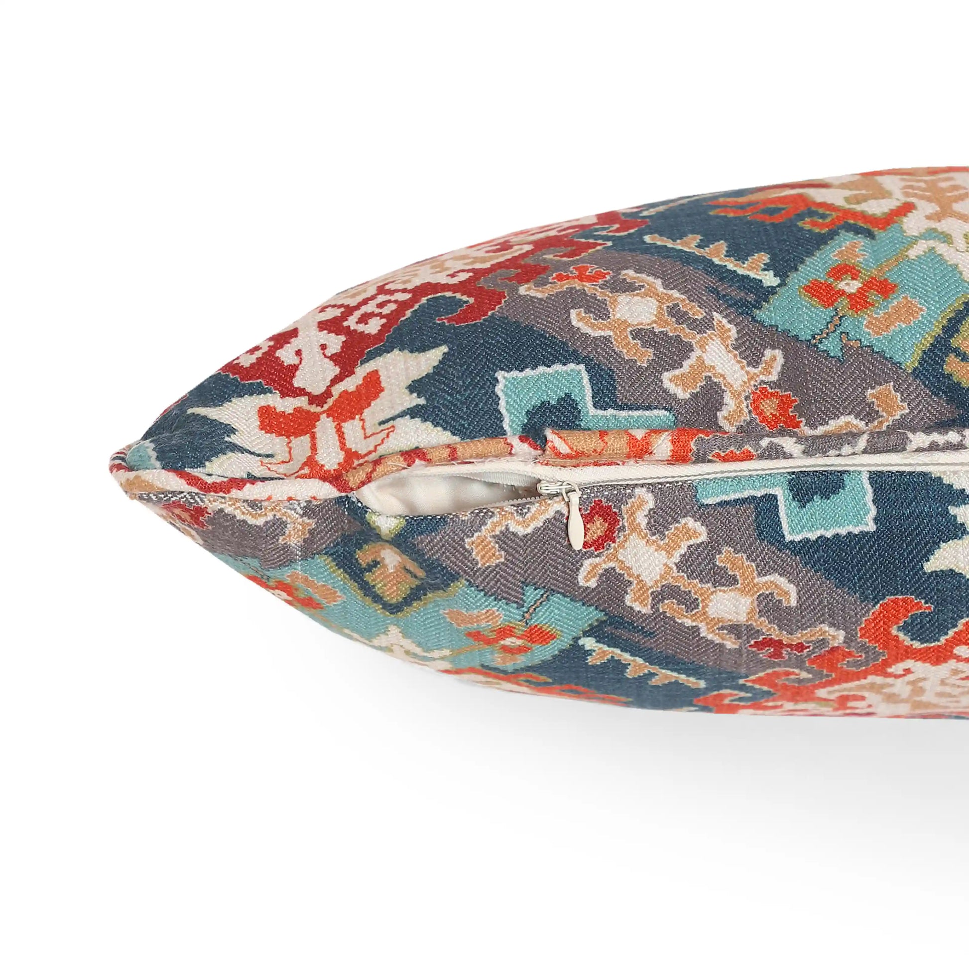 Espricia Printed Cushion Cover | Indian Regal Deep Lagoon / Cushion Cover (51cm x 51cm)
