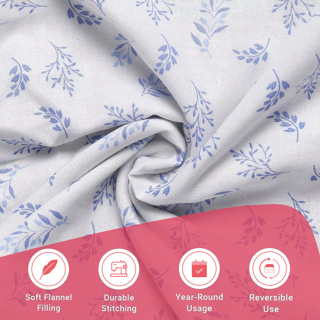 Bloomshire Classic | Everyday Charm Printed Reversible Dohar with Super Soft Flannel Layering-Purple