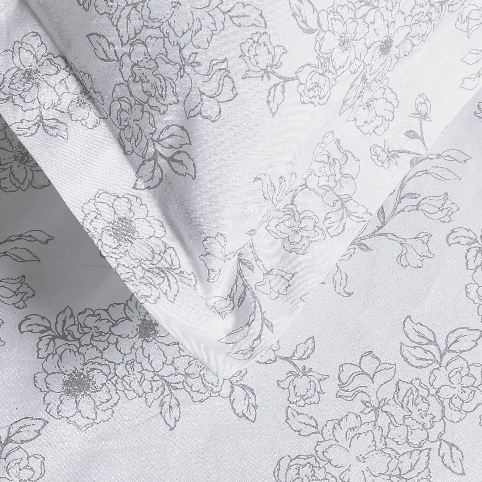 Bloomshire Classic | Everyday Charm Printed Cotton Fitted Sheet Set-Grey Grey / Queen