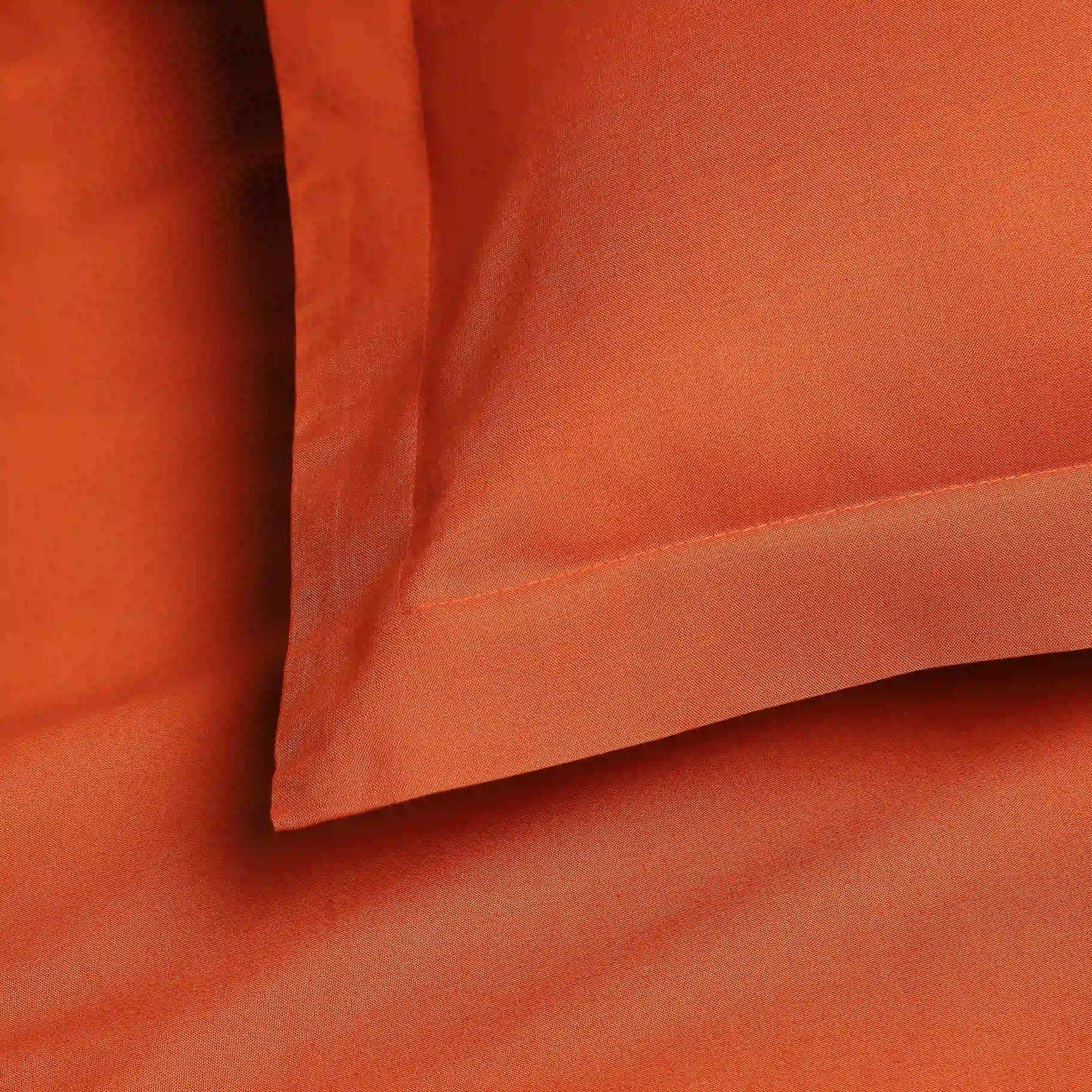 Paleto | Everyday Hues Solid Dyed Cotton Fitted Sheet Set-Rust Rust / Queen