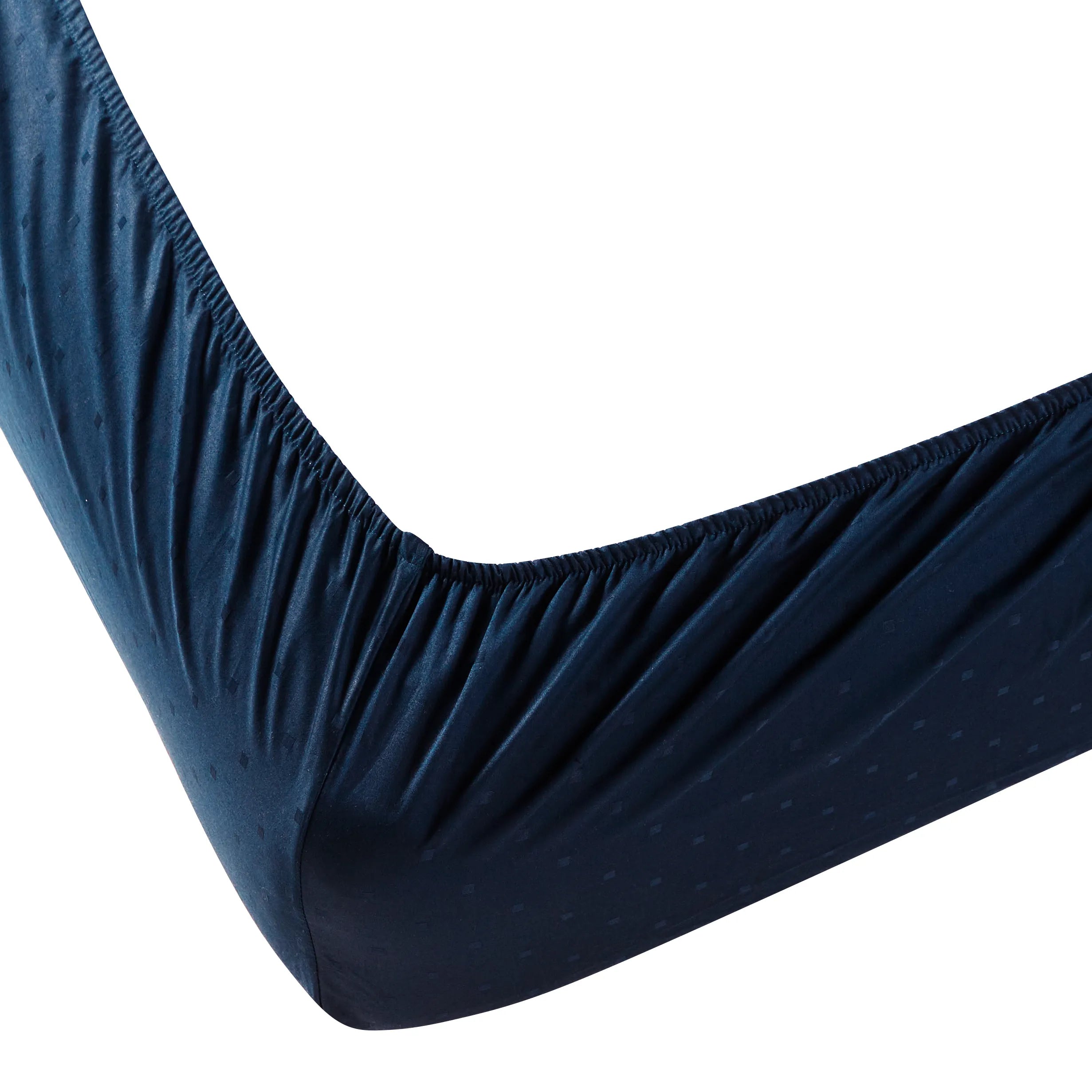 Ricaso | 1000TC Egyptian Cotton Swiss Dot Super Soft Fitted Sheet Set | Pillow Cover with Merrow Hem Treatment Navy / King