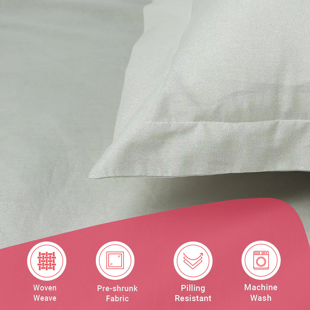 Paleto | Everyday Hues Solid Dyed Cotton Fitted Sheet Set-Silver