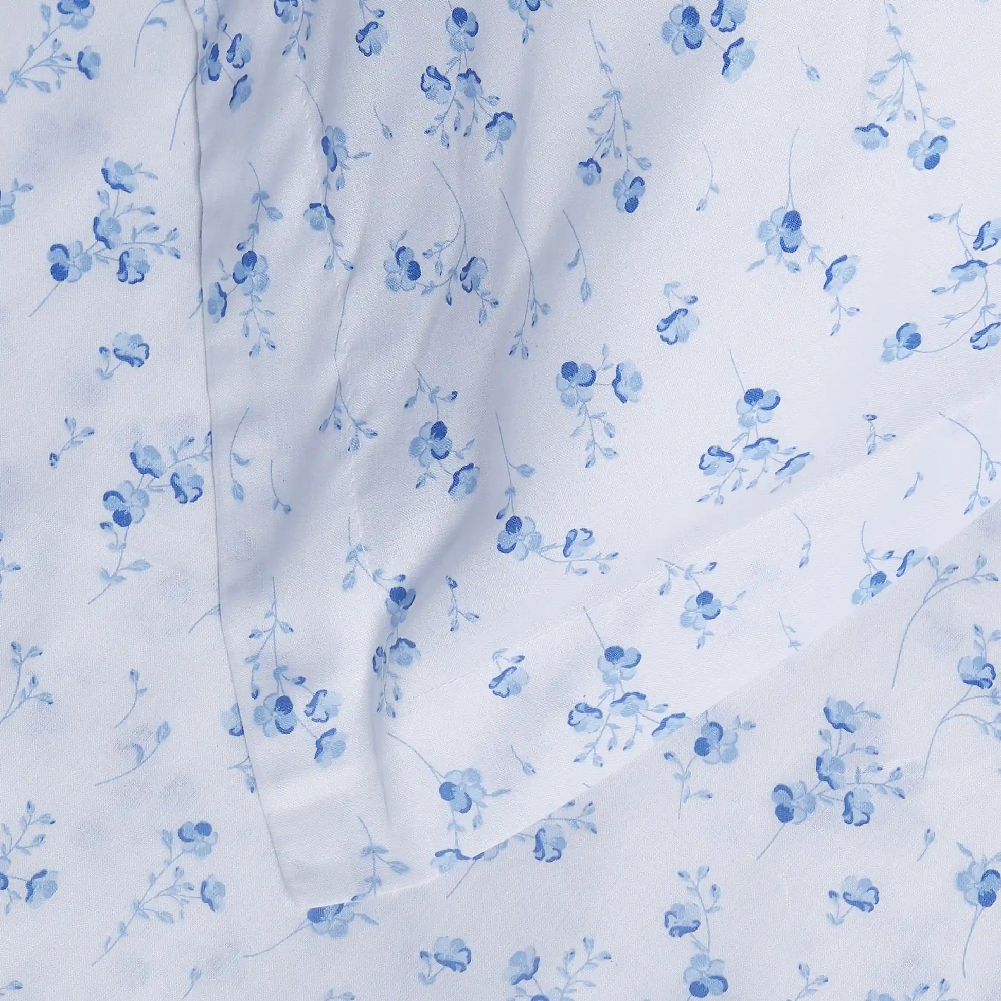 Bloomshire Classic | Everyday Charm Printed Cotton Fitted Sheet Set-Ocean Blue Ocean Blue / King