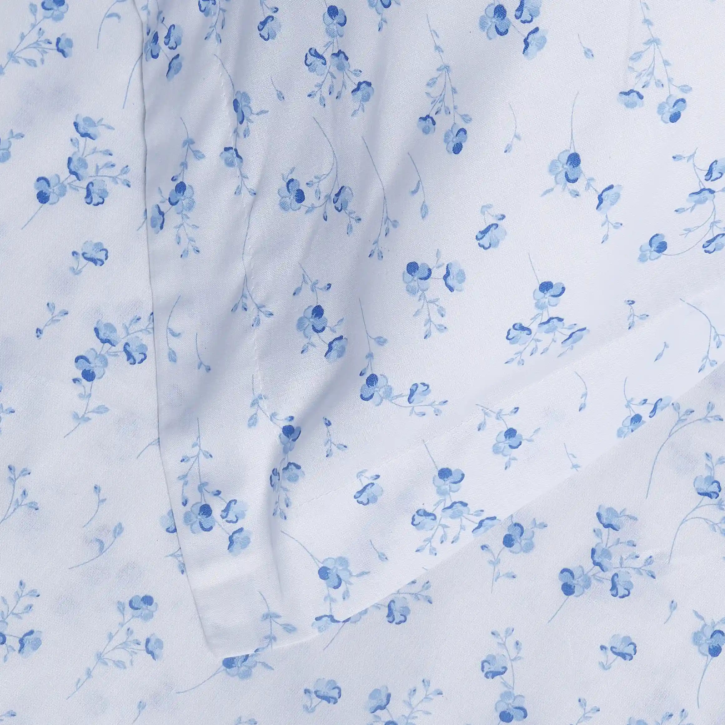 Bloomshire Classic | Everyday Charm Printed Cotton Fitted Sheet Set-Ocean Blue Ocean Blue / King