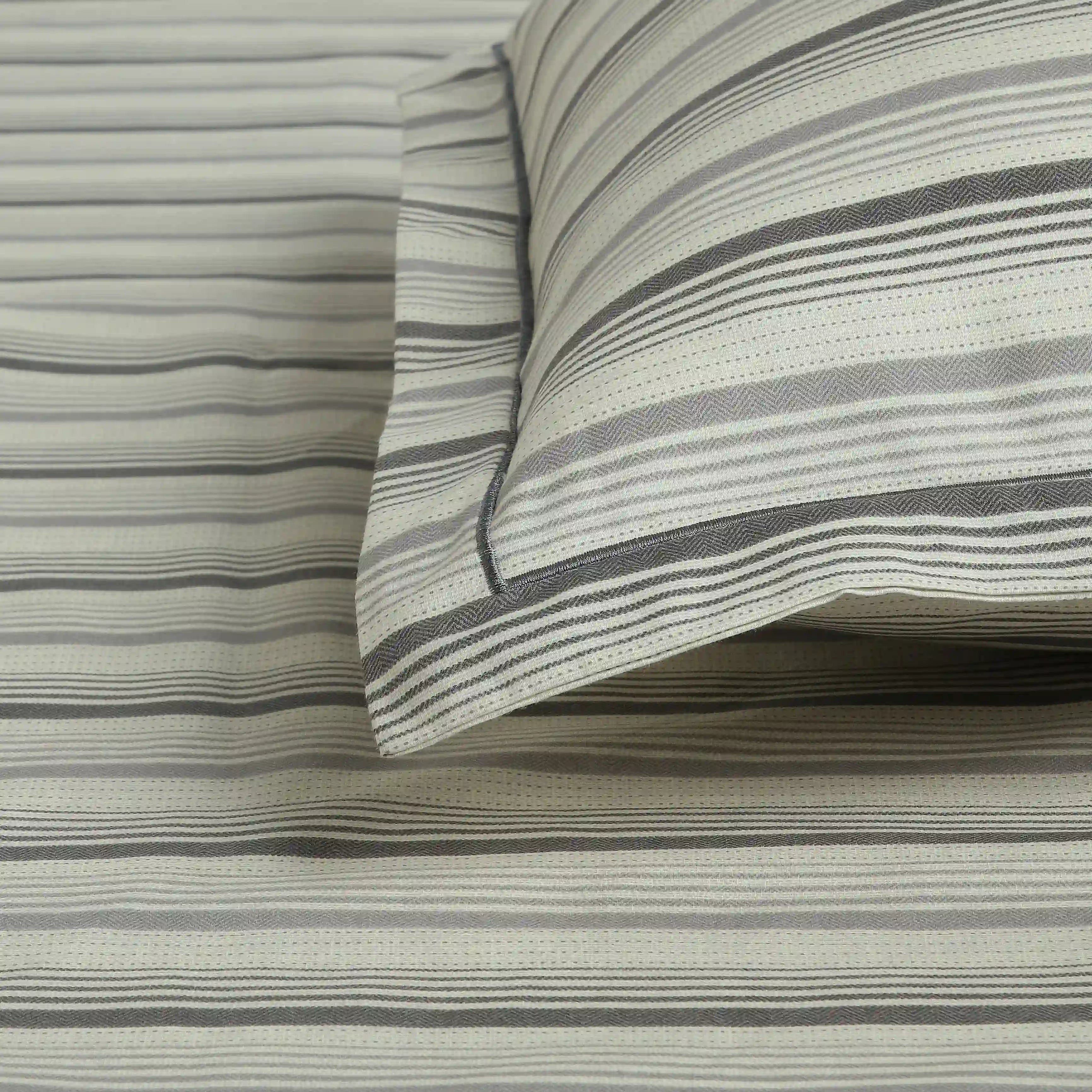 Threadscapes 100% Cotton King Fitted Sheet Set Black & White / King
