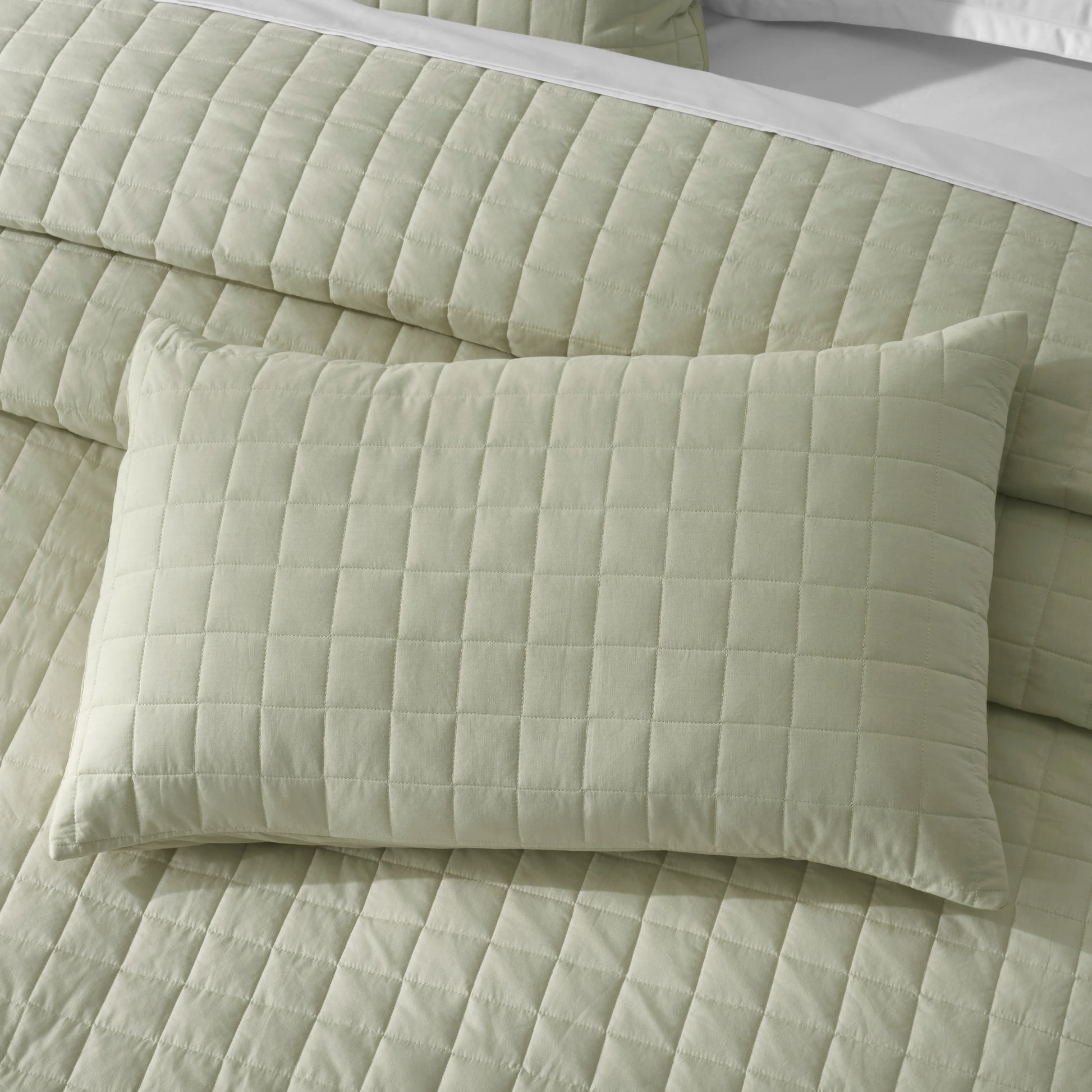 Nuvola | Luxurious Solid Dyed Box Quilted Cotton Bedcover Set Linen