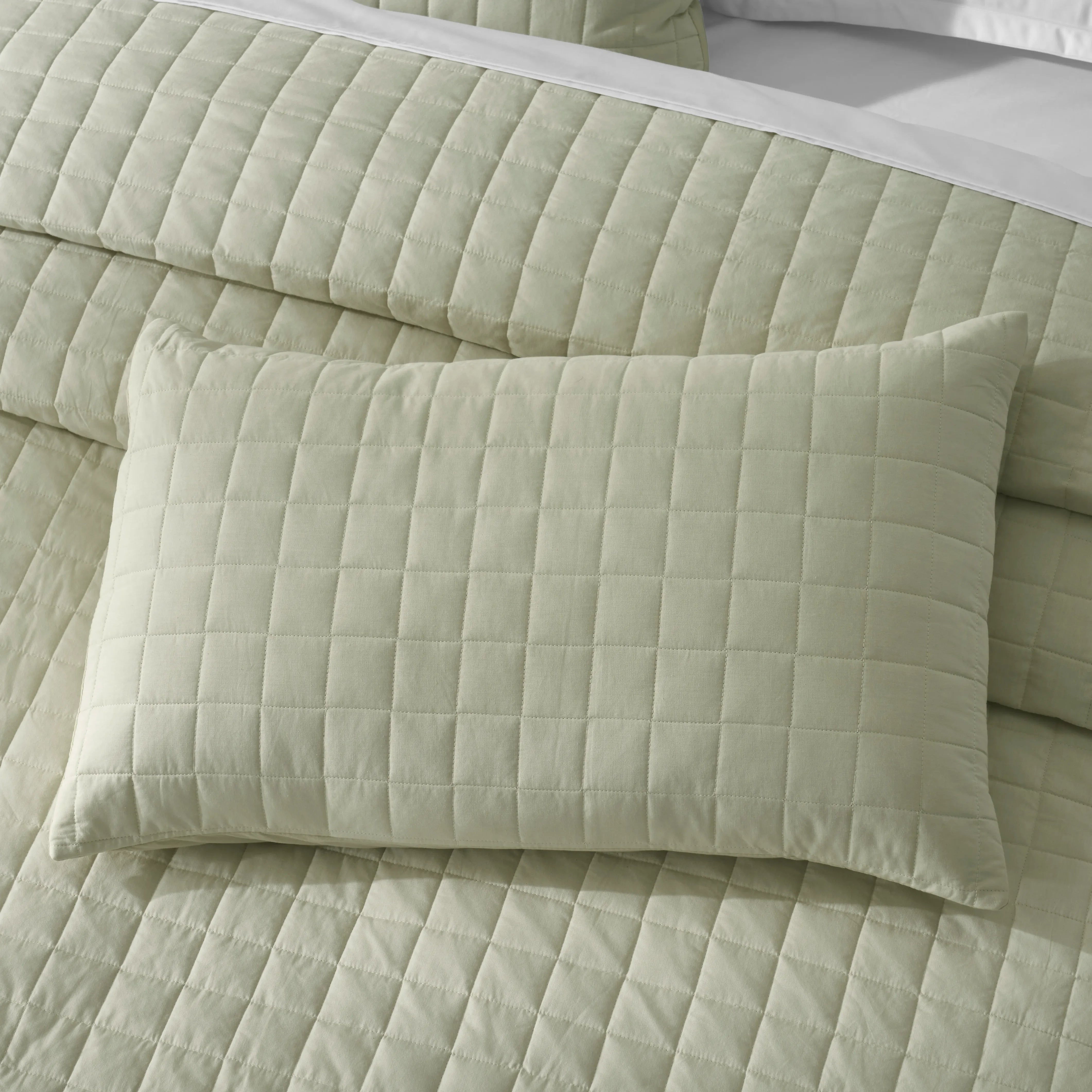 Nuvola | Luxurious Solid Dyed Box Quilted Cotton Bedcover Set Linen