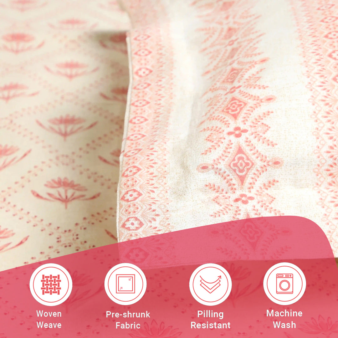 Chippa Lane | Contemporary Indian Print Design Cotton Fitted Sheet Set-Red