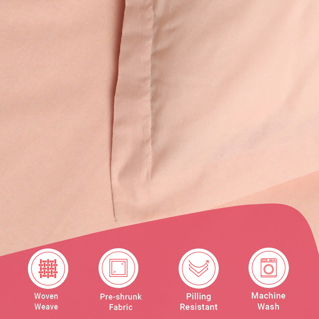 Paleto | Everyday Hues Solid Dyed Cotton Fitted Sheet Set-Veiled Rose