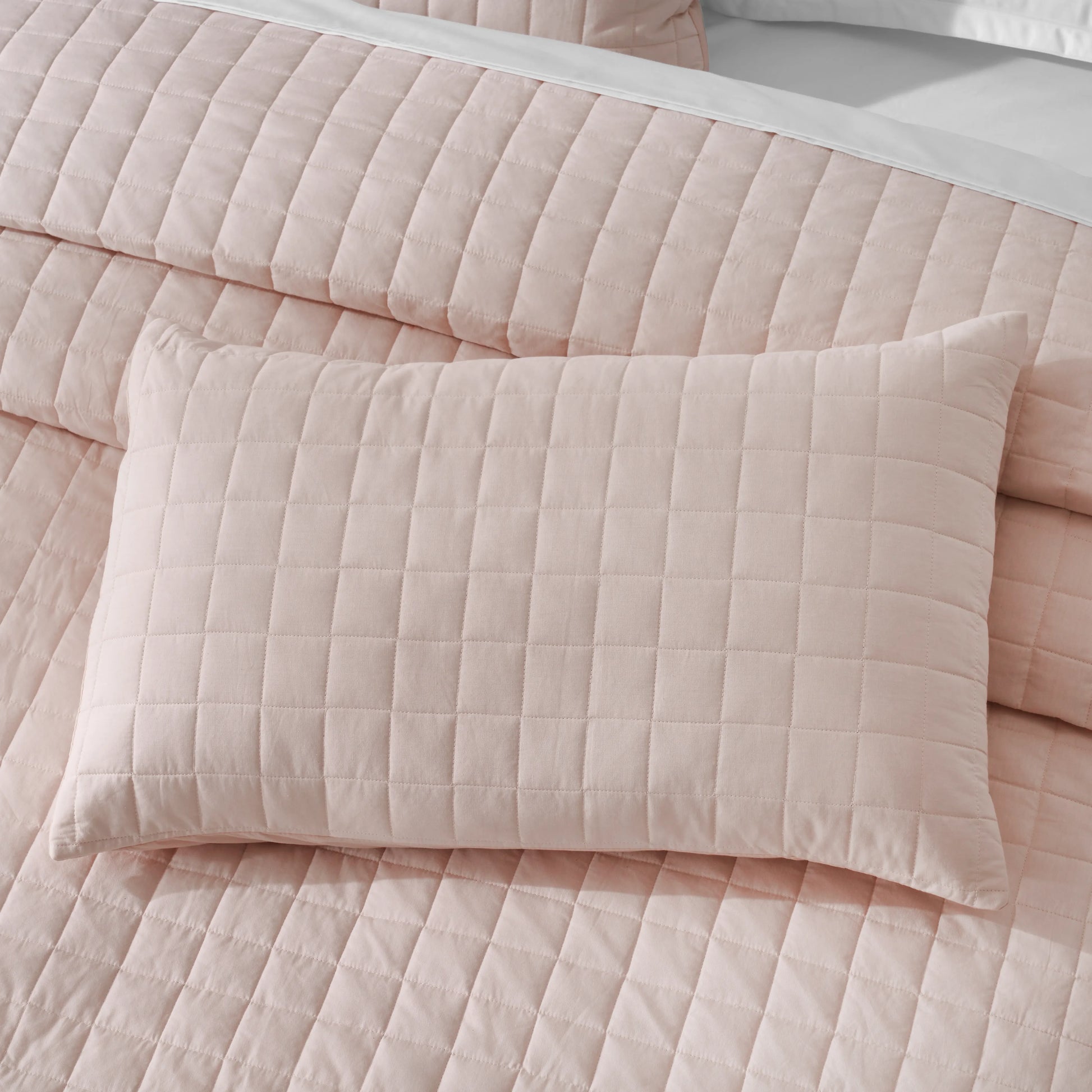 Nuvola | Luxurious Solid Dyed Box Quilted Cotton Bedcover Set Sepia Rose