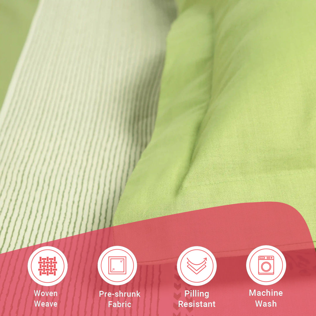 Chippa Lane | Contemporary Indian Print Design Cotton Fitted Sheet Set-Indian Moss