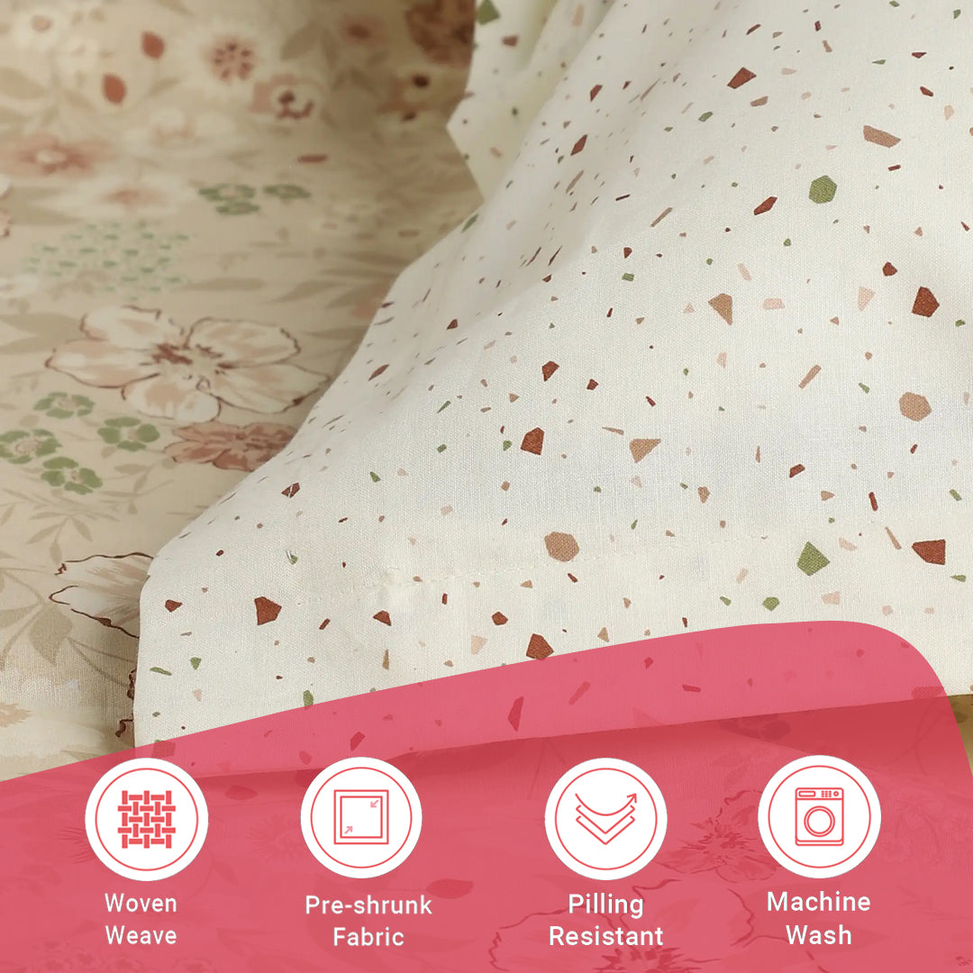 Mishella | Mix & Match Printed Cotton Fitted Sheet Set - Beige