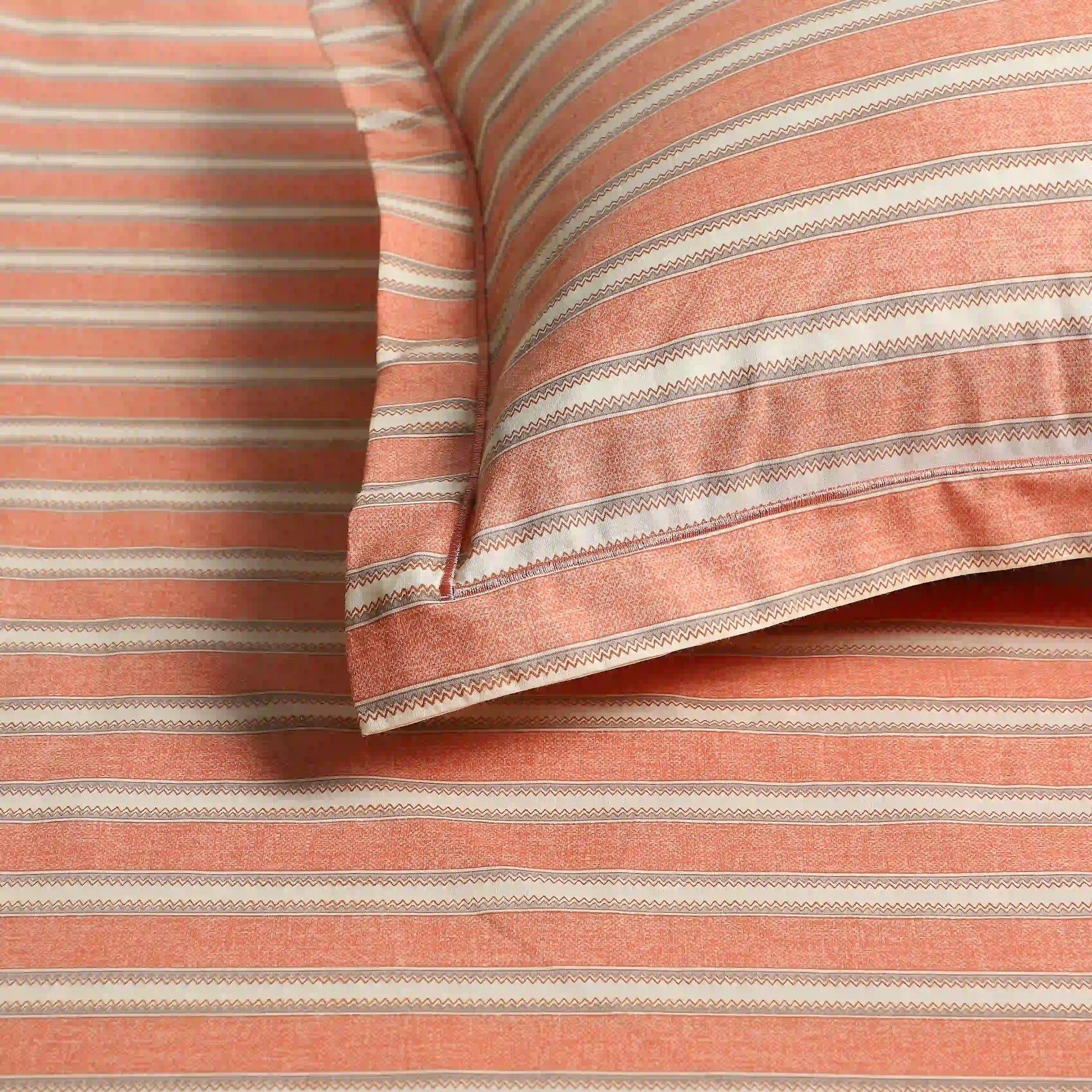 Threadscapes Printed Fitted Sheet Set-Peach Peach / King