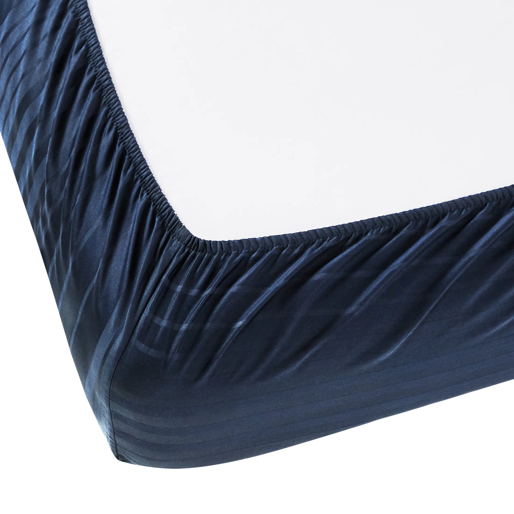 Seraya | 400TC Varigated Stripes Super Soft Fitted Sheet Set Navy / King