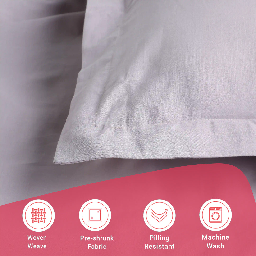 Paleto | Everyday Hues Solid Dyed Cotton Fitted Sheet Set-Grey Lavender