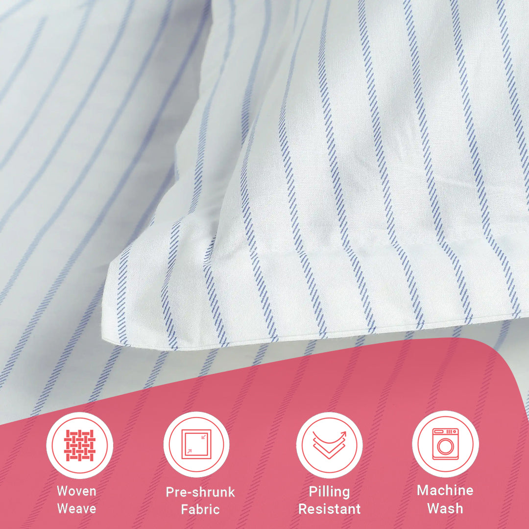 Bloomshire Classic | Everyday Charm Printed Cotton Fitted Sheet Set-Blue