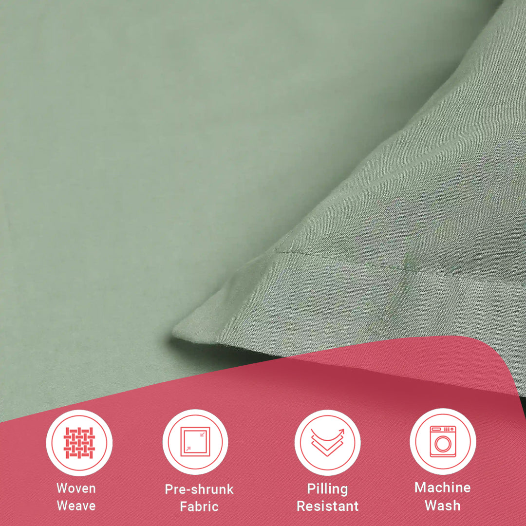 Paleto | Everyday Hues Solid Dyed Cotton Fitted Sheet Set-Green Sage
