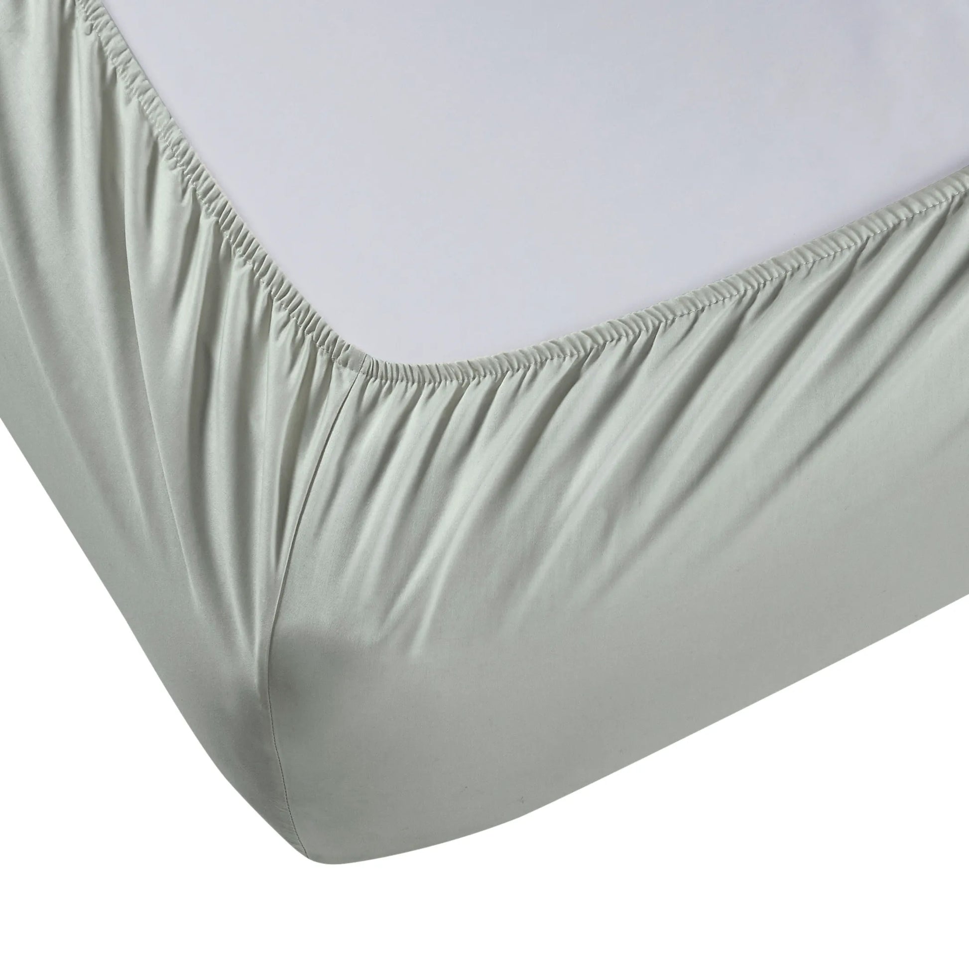 Pelushe | 800TC Long Staple Cotton Luxurious Super Soft Fitted Sheet Set | Pillow Cover with Merrow Hem Treatment Silver / King