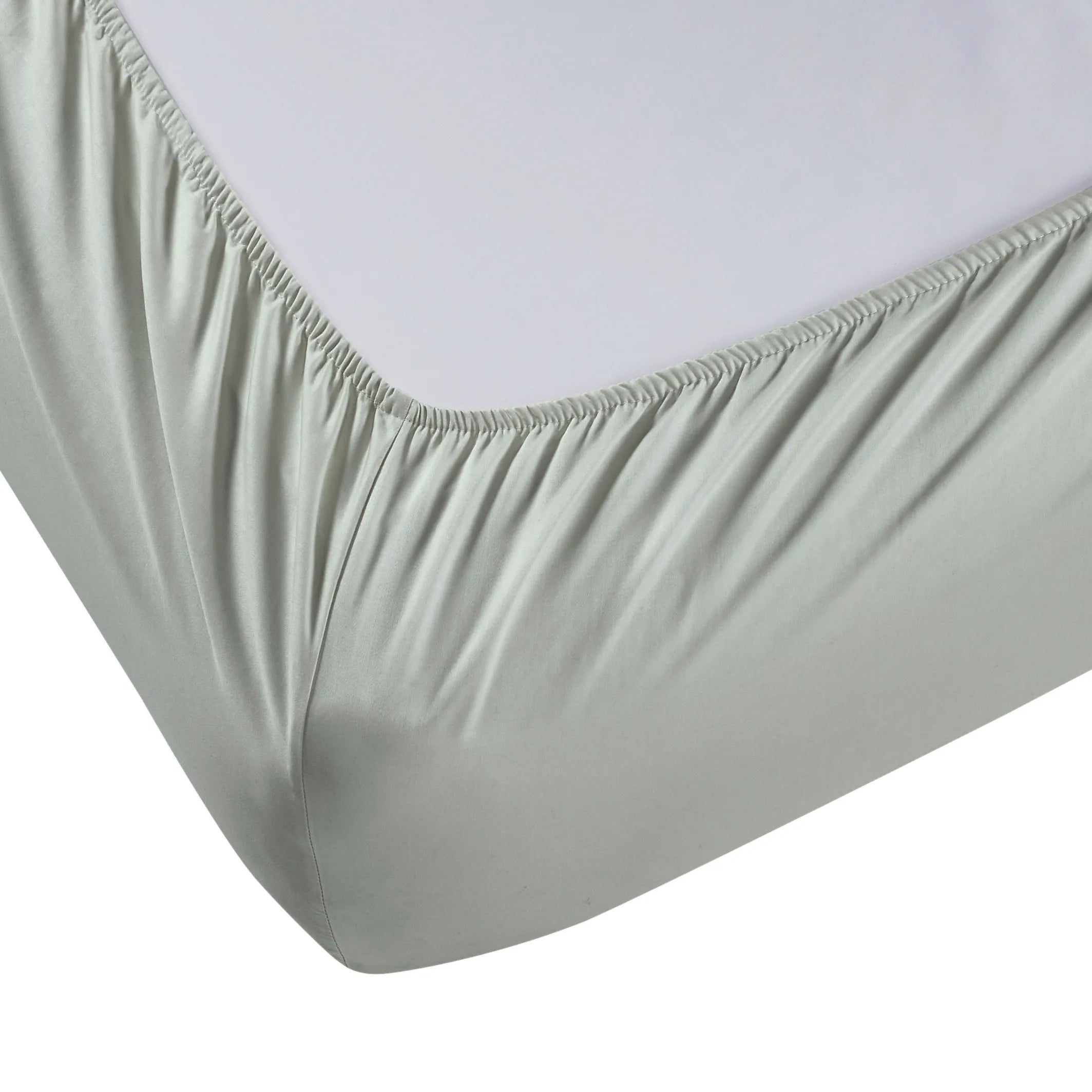 Pelushe | 800TC Long Staple Cotton Luxurious Super Soft Fitted Sheet Set | Pillow Cover with Merrow Hem Treatment Silver / King