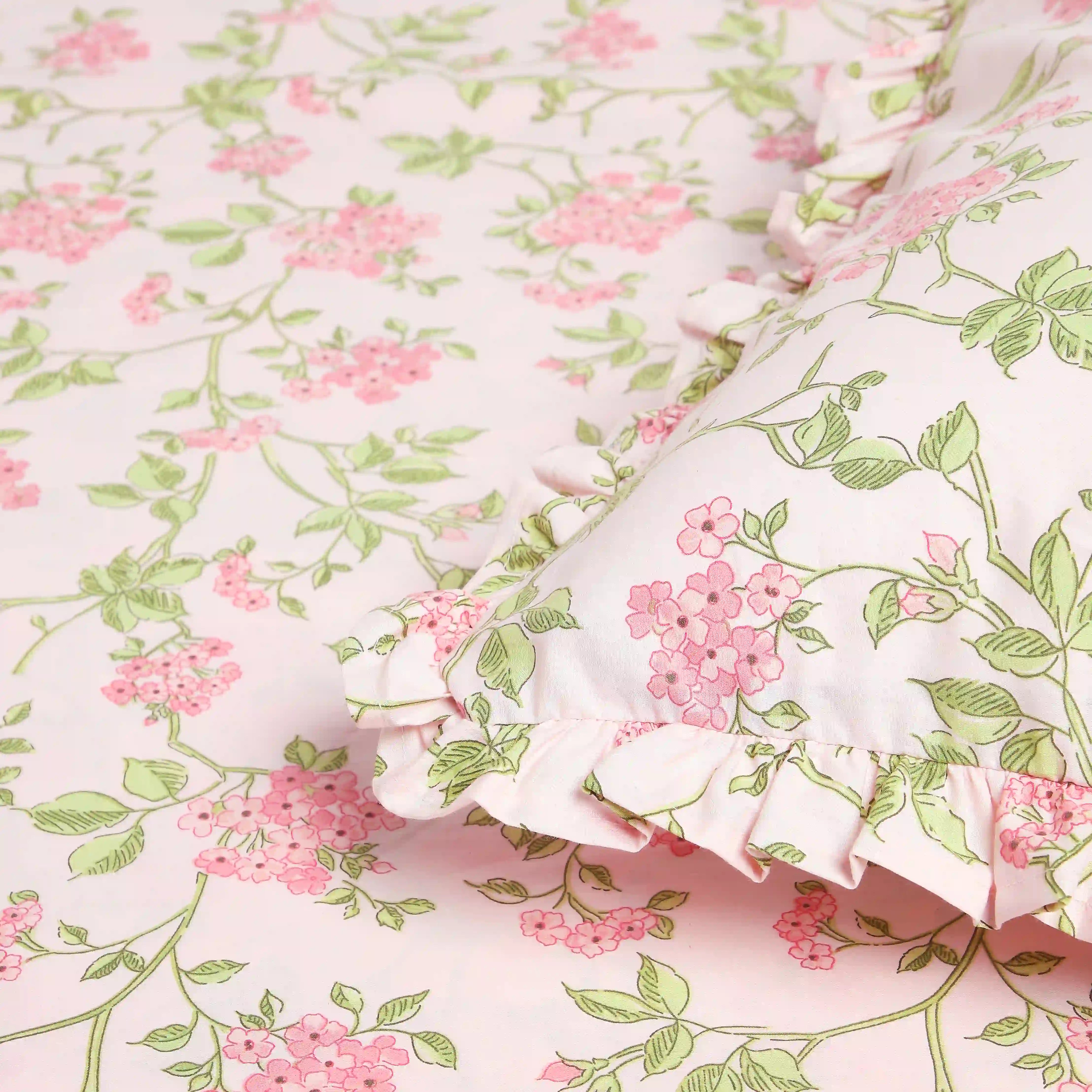 Bloomshire Luxe Printed Fitted Sheet Set-Pink Pink / King