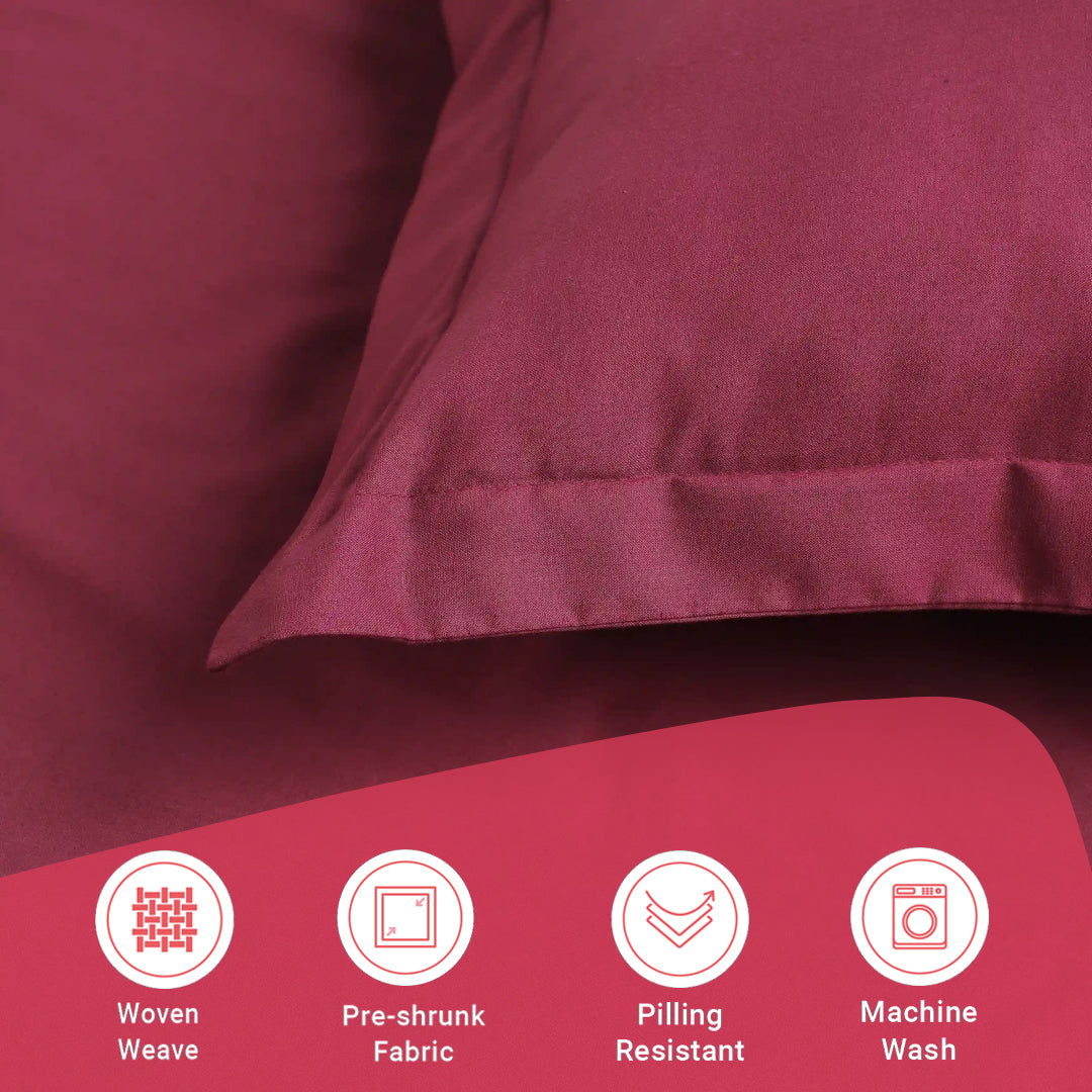 Paleto | Everyday Hues Solid Dyed Cotton Fitted Sheet Set-Windsor Wine