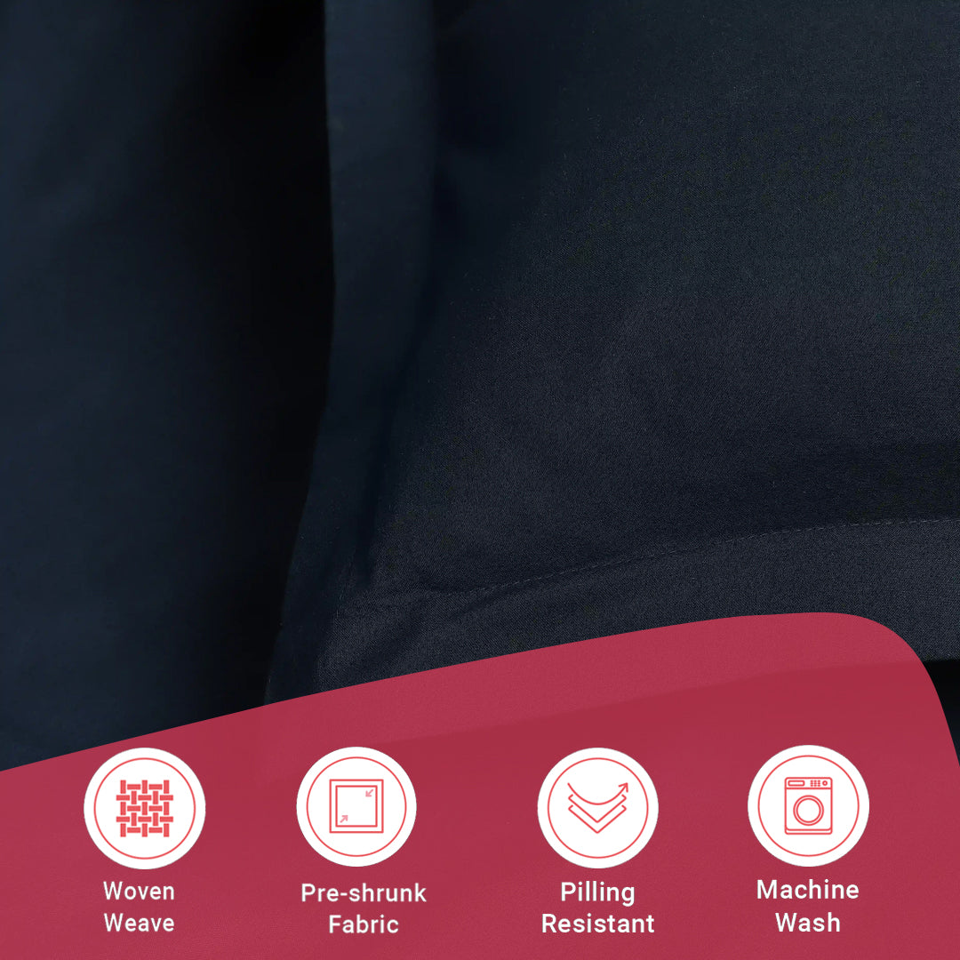 Paleto | Everyday Hues Solid Dyed Cotton Fitted Sheet Set-Navy