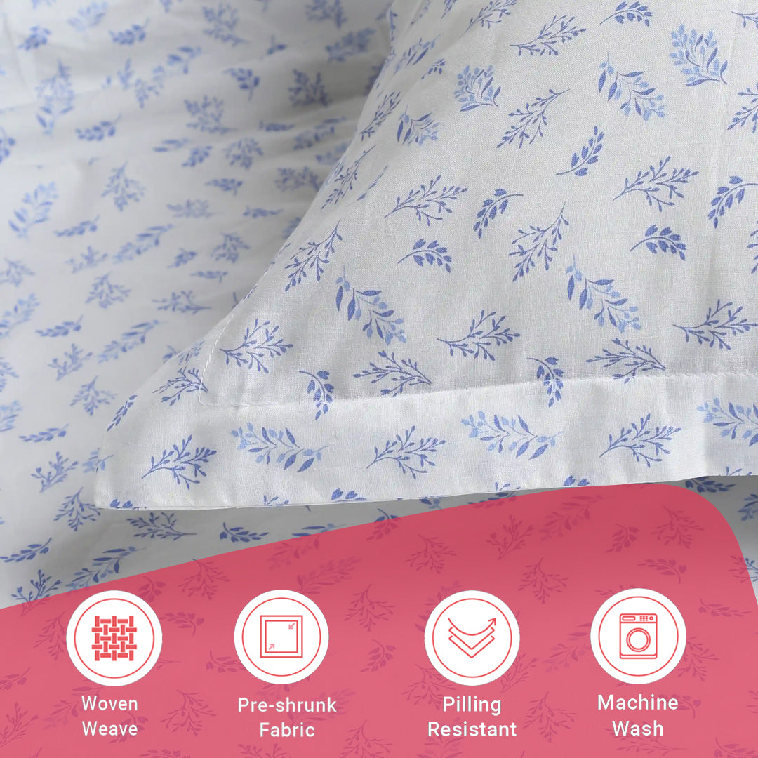 Bloomshire Classic | Everyday Charm Printed Cotton Fitted Sheet Set-Purple