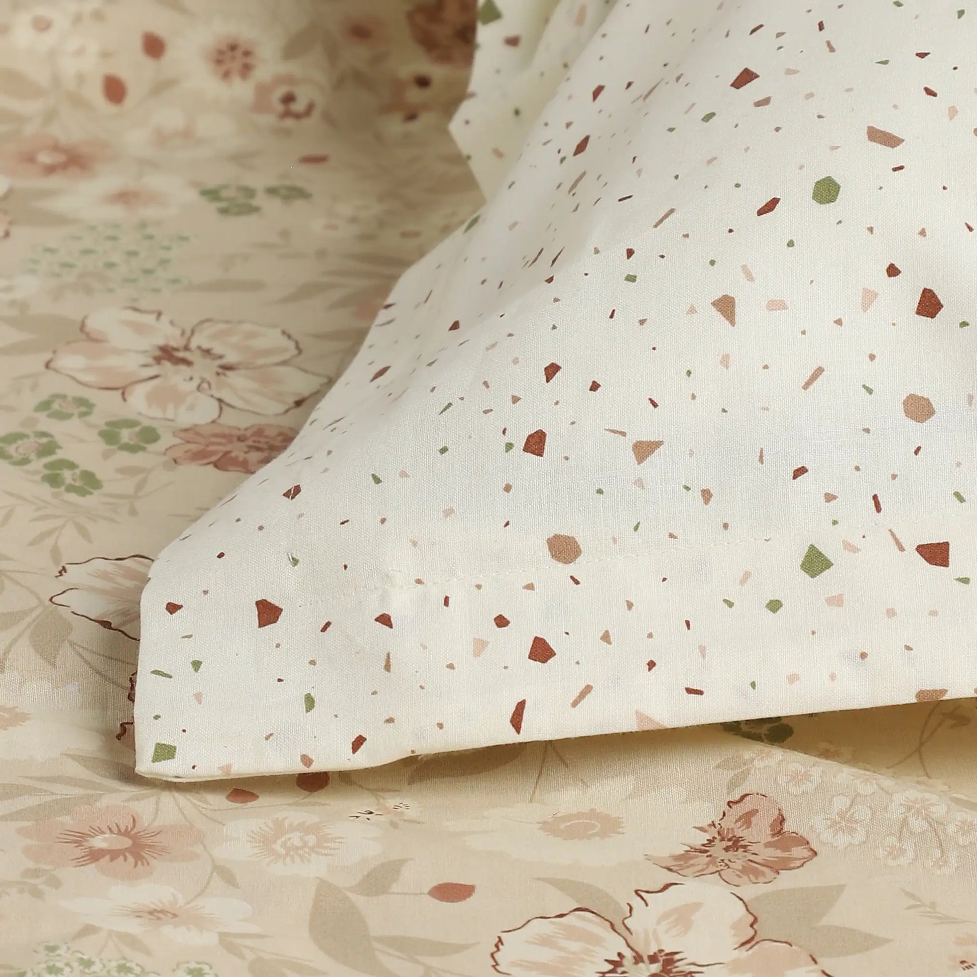 Mishella Printed Beige Fitted Sheet Set Beige / King