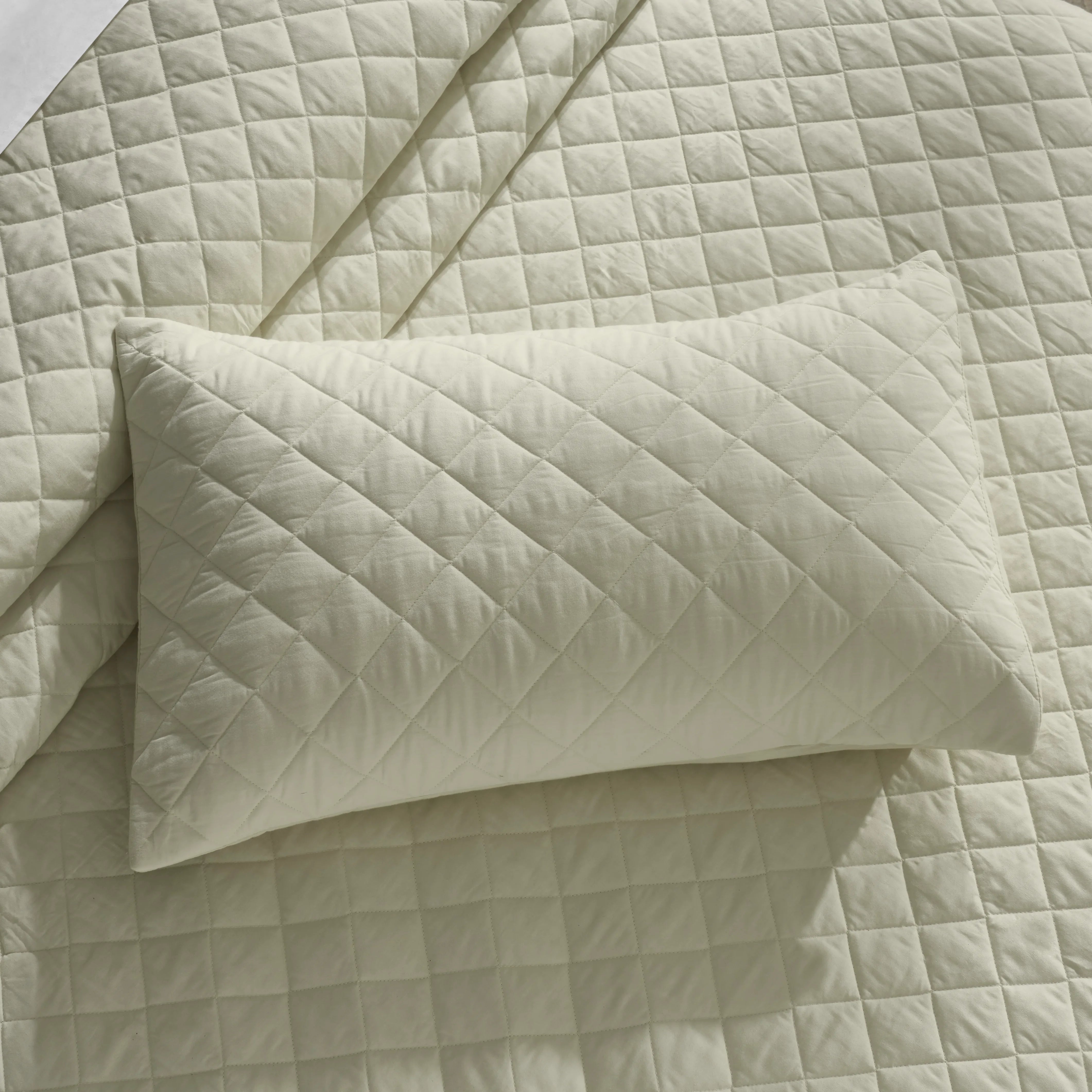 Nuvola | Luxurious Solid Dyed Diamond Quilted Cotton Bedcover Set Linen